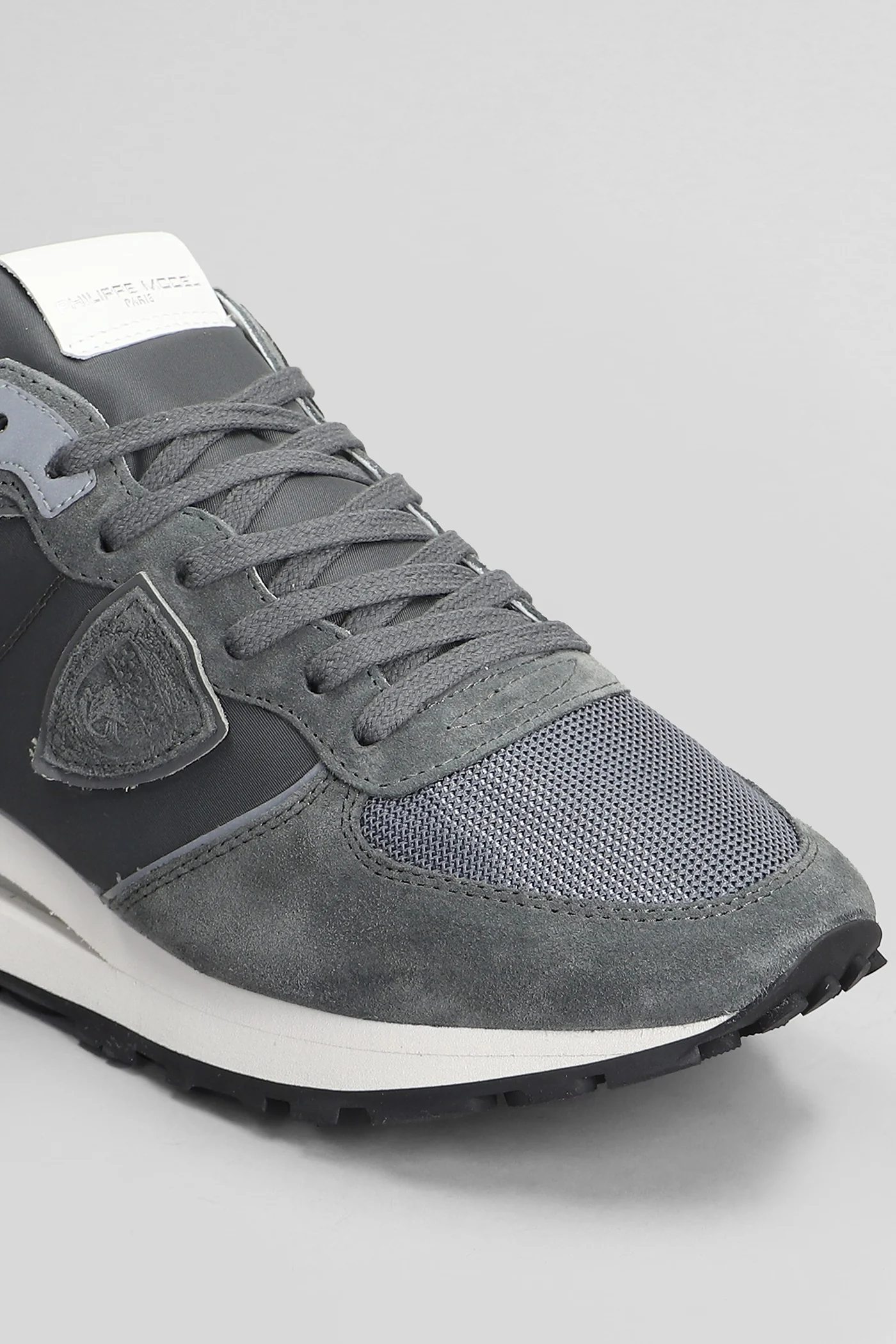 Tropez Haute Low Sneakers in grey Suede and fabric - Image 5