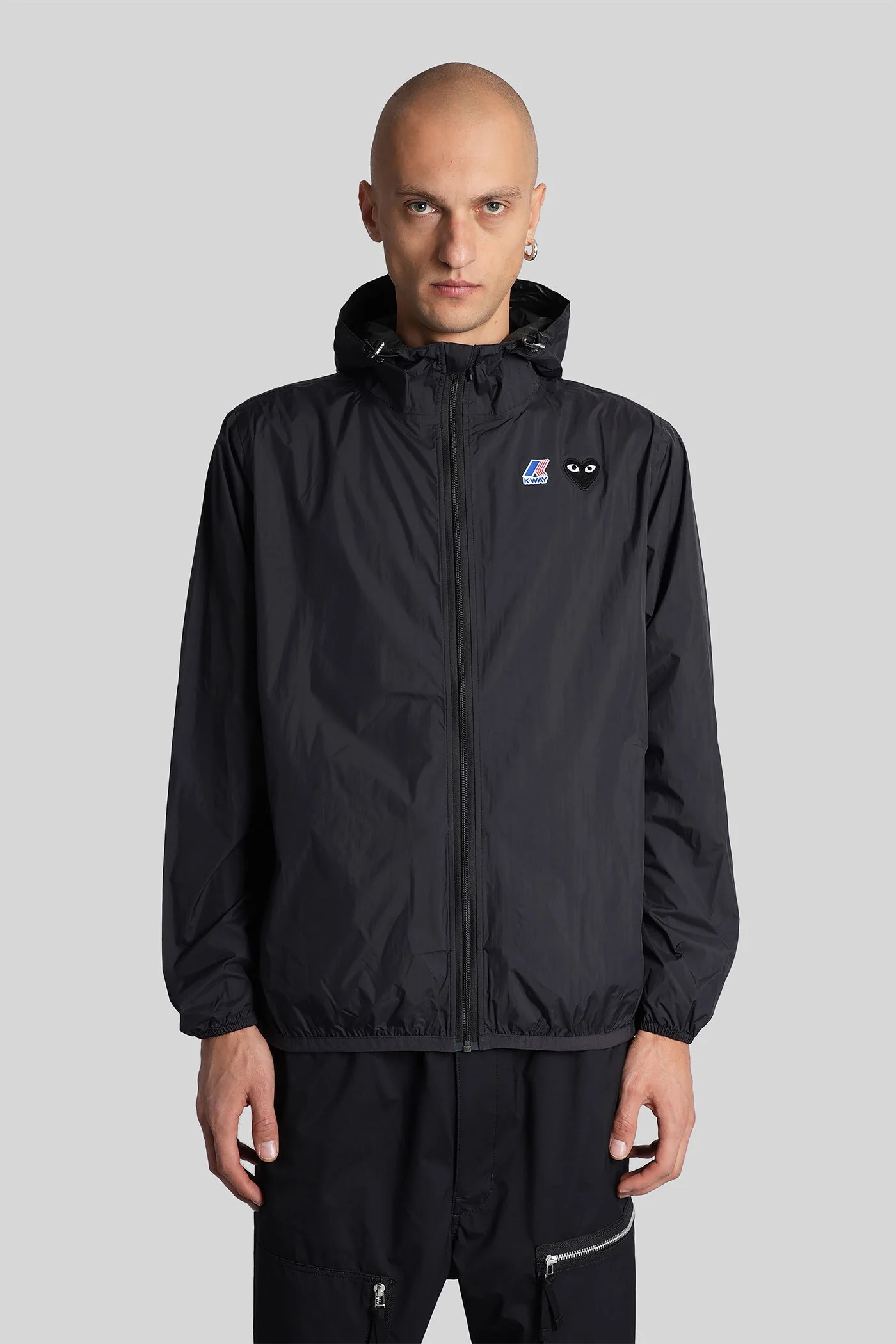 Casual jacket in black nylon