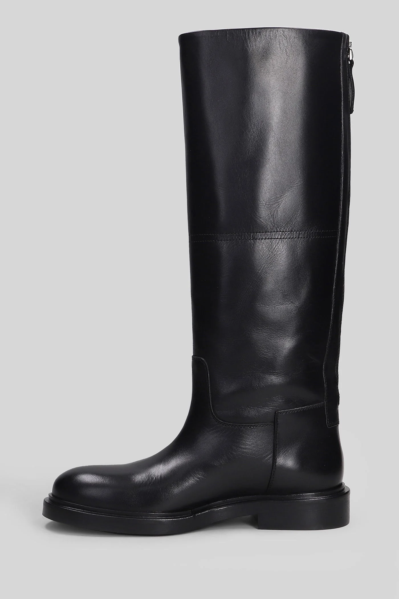 Eve low heels boots in black leather - Image 3
