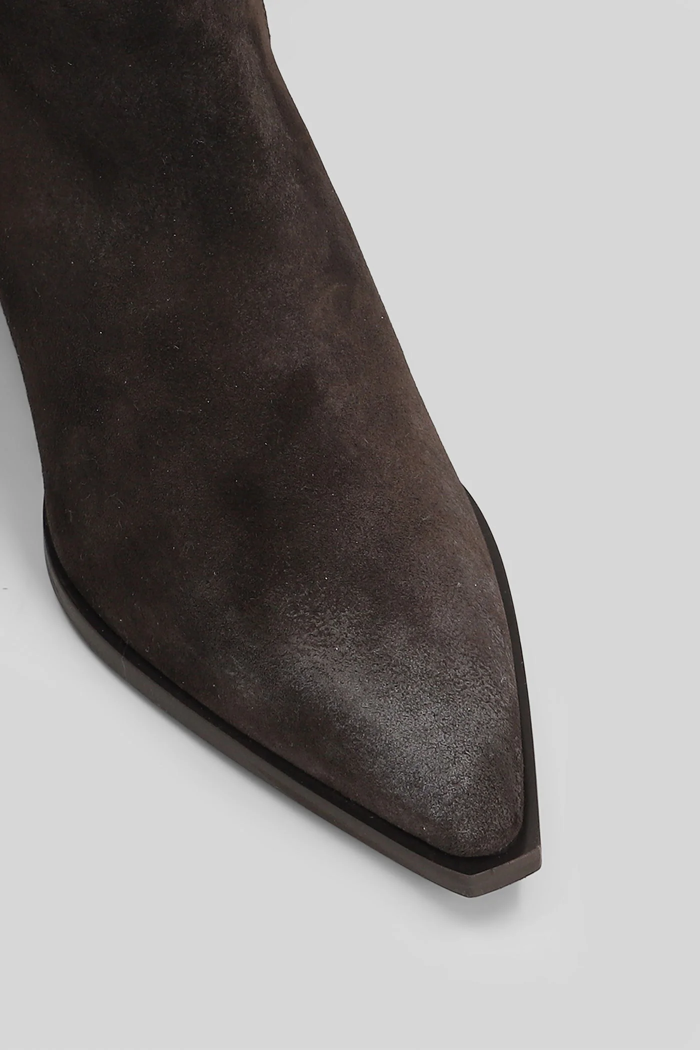 Vaile texan Ankle boots in dark brown suede - Image 5