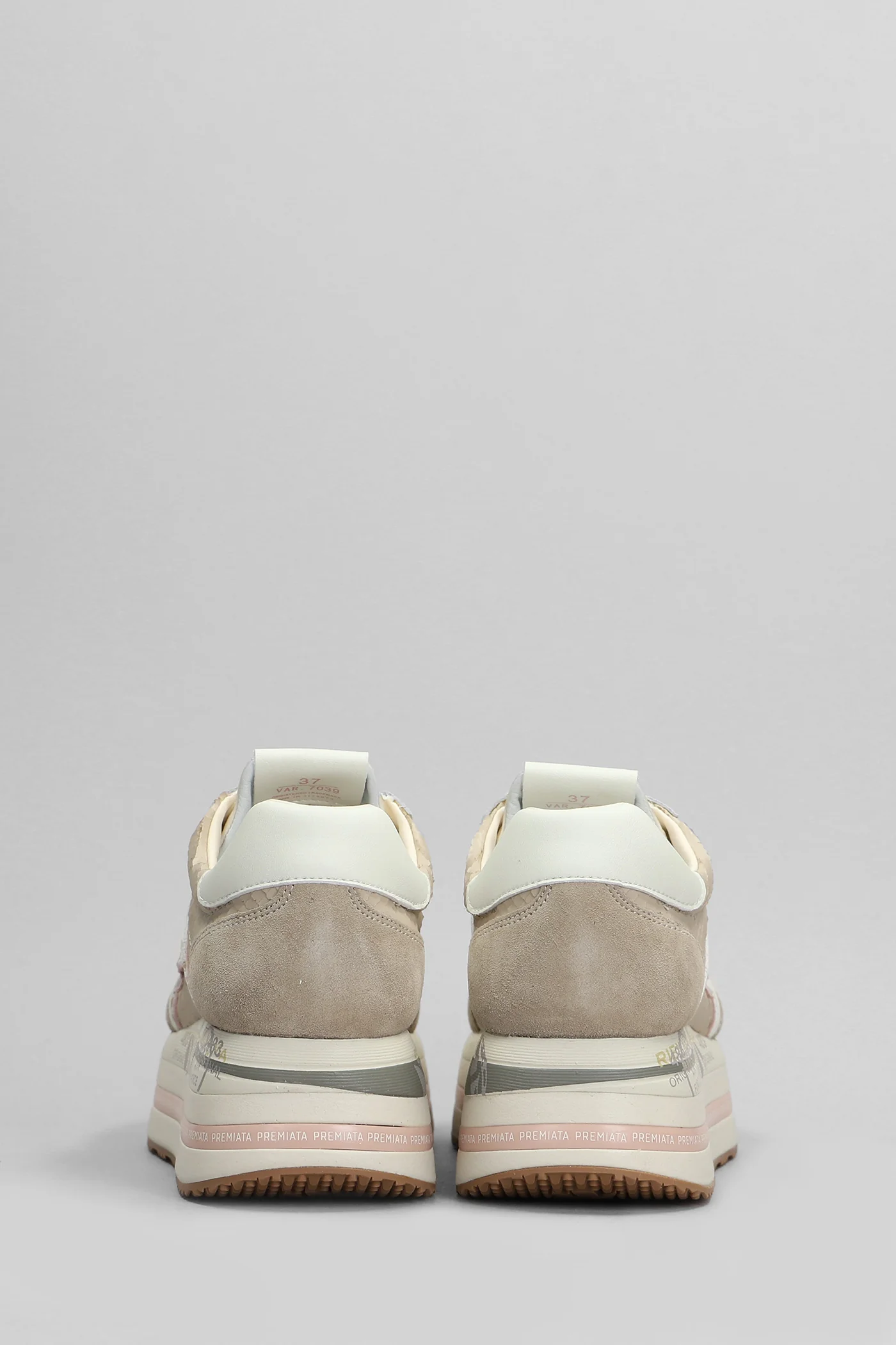 Beth Sneakers in taupe suede and leather - Image 4