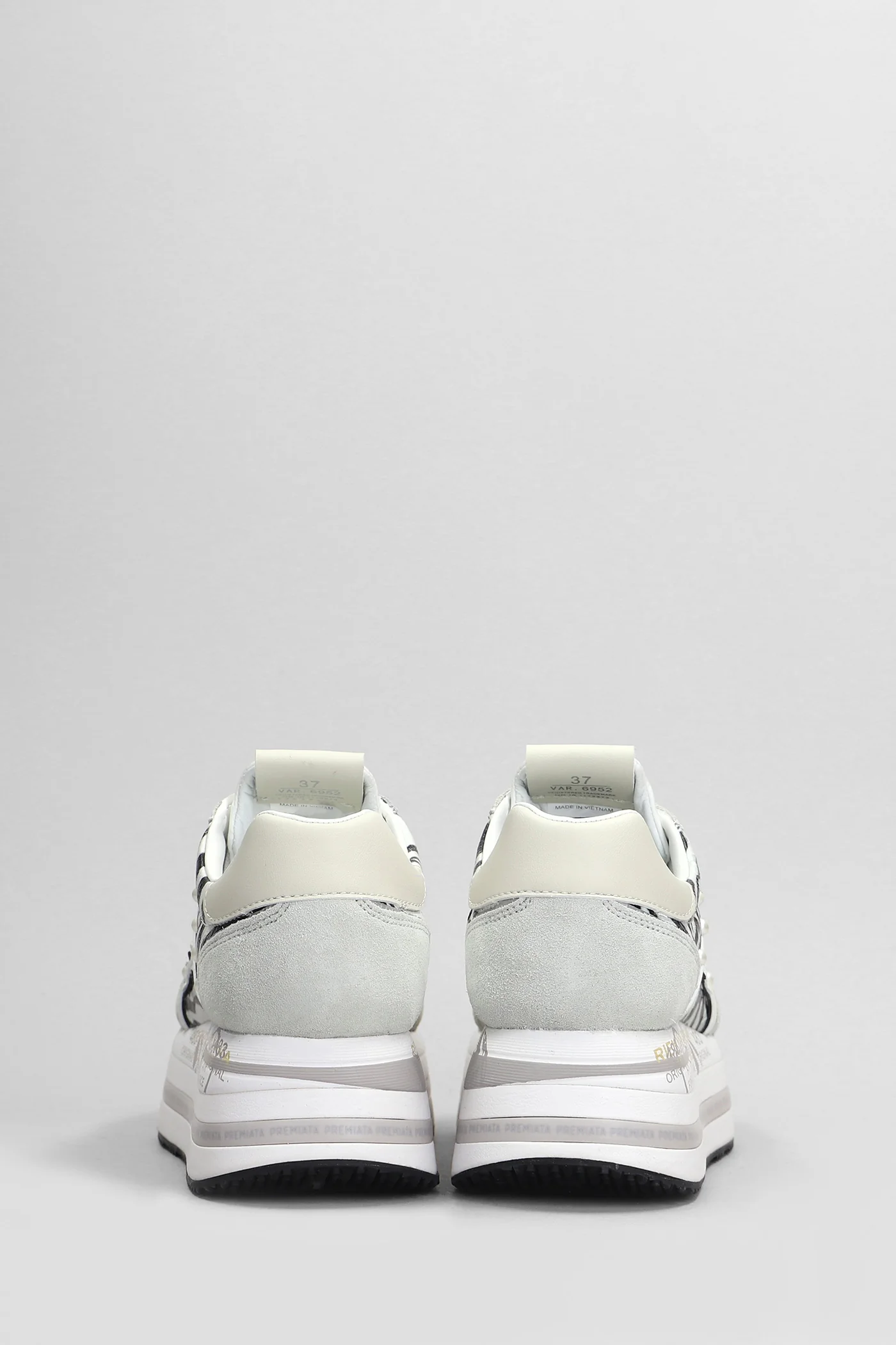 Beth Sneakers in white Suede and fabric - Image 4
