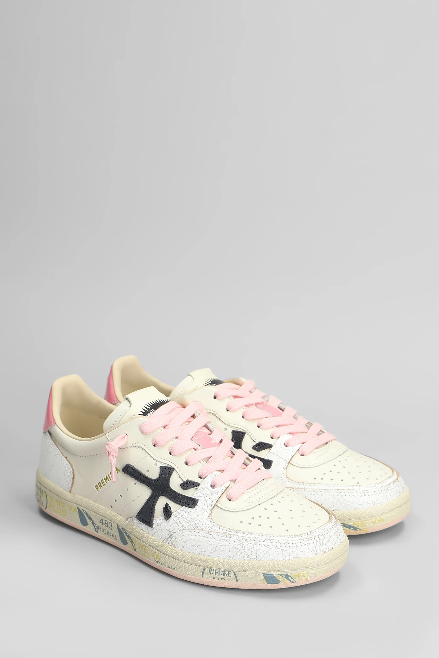 Bskt Clay Sneakers in beige leather - Image 2
