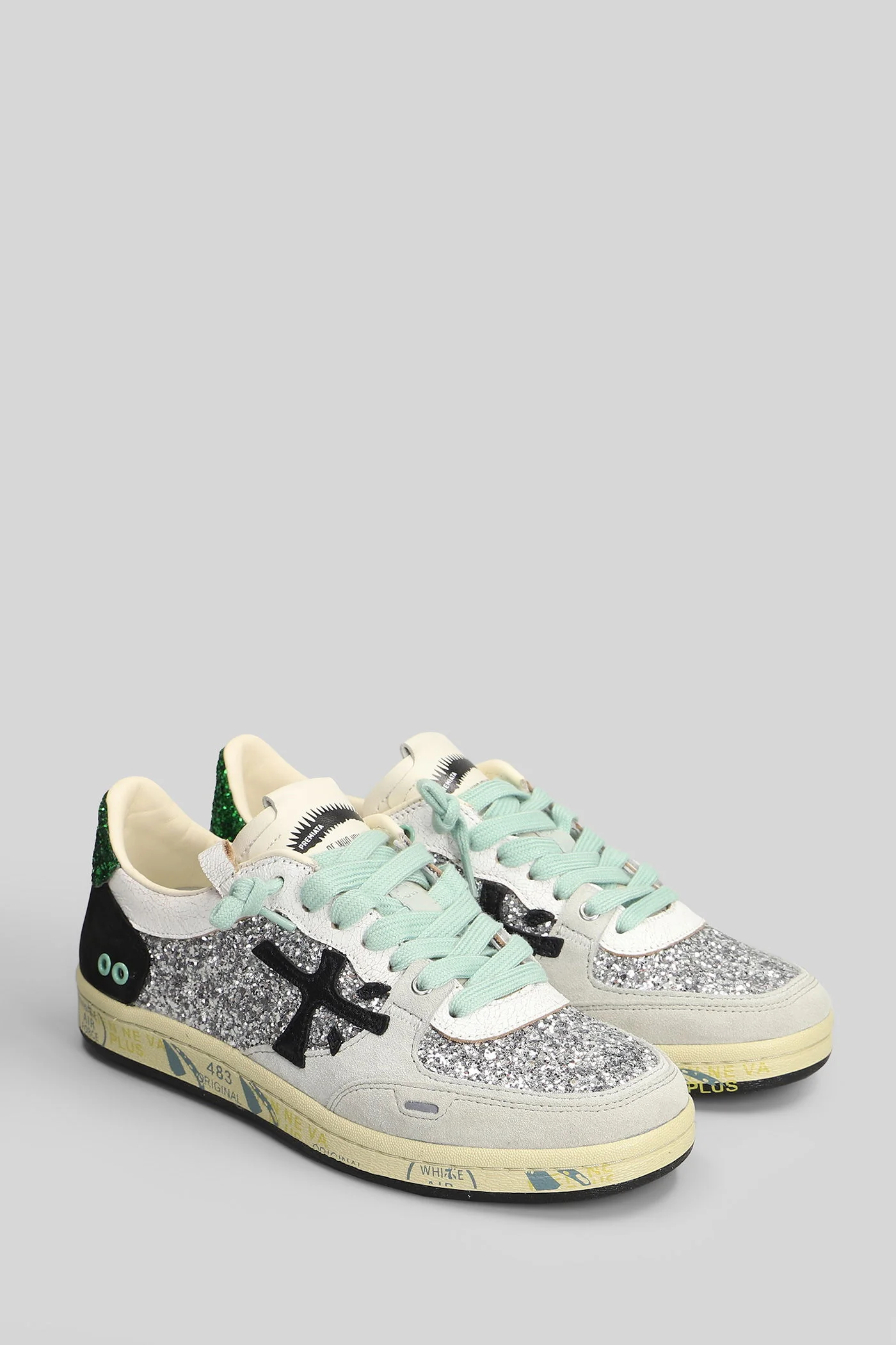 Bskt Clay Sneakers in grey glitter - Image 2