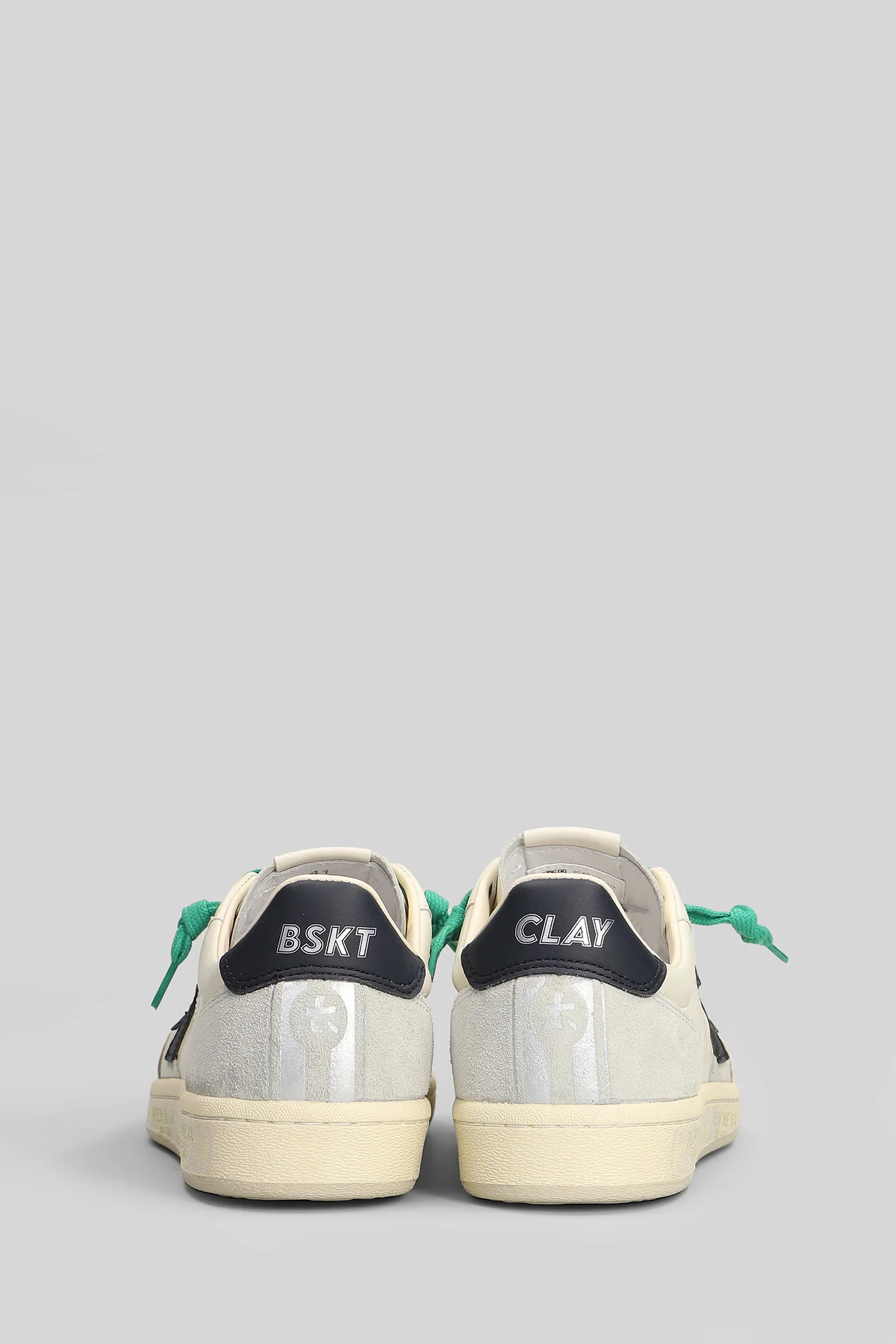 Bskt Clay Sneakers in white suede and leather - Image 4