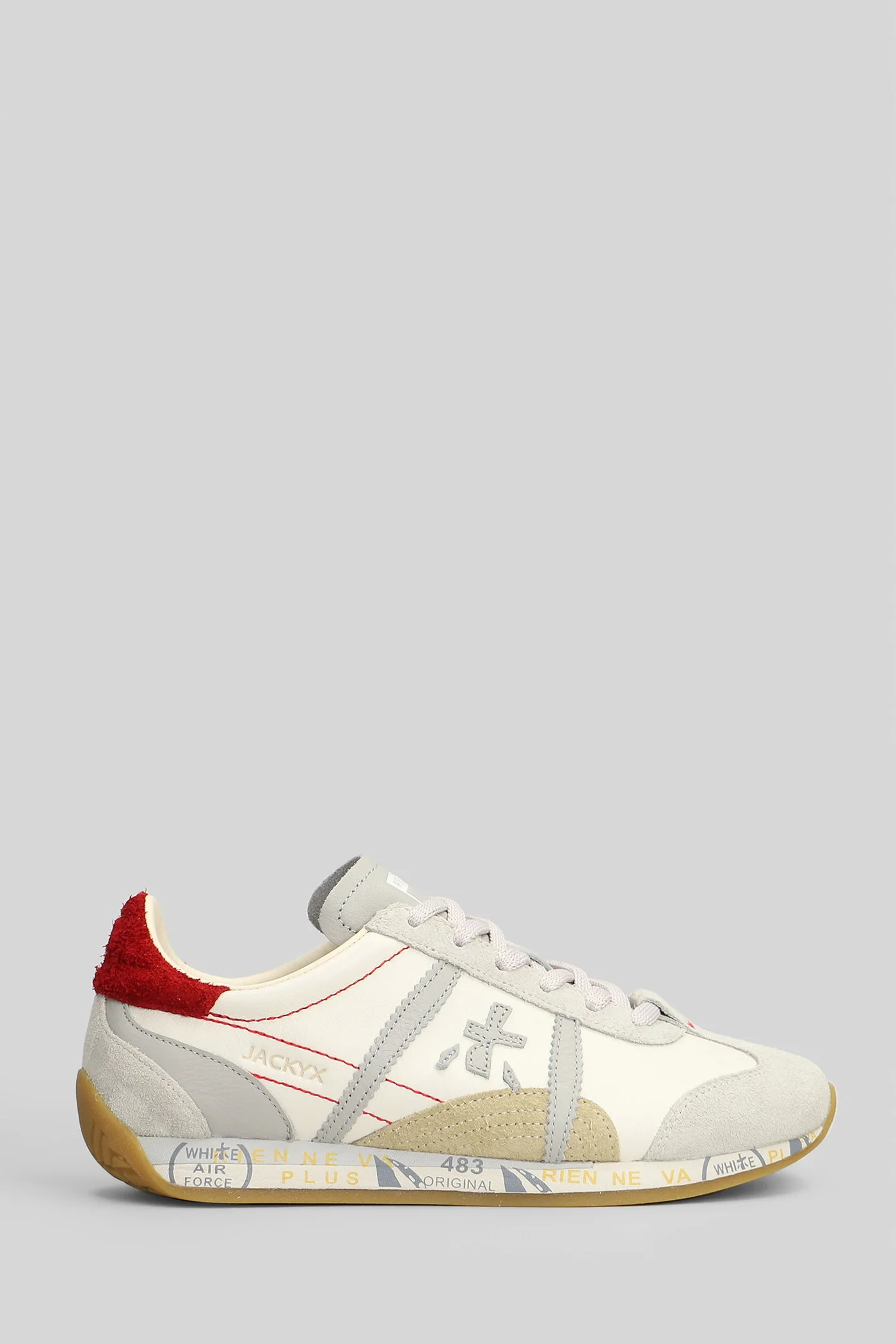 Jackyx Sneakers in white suede and leather