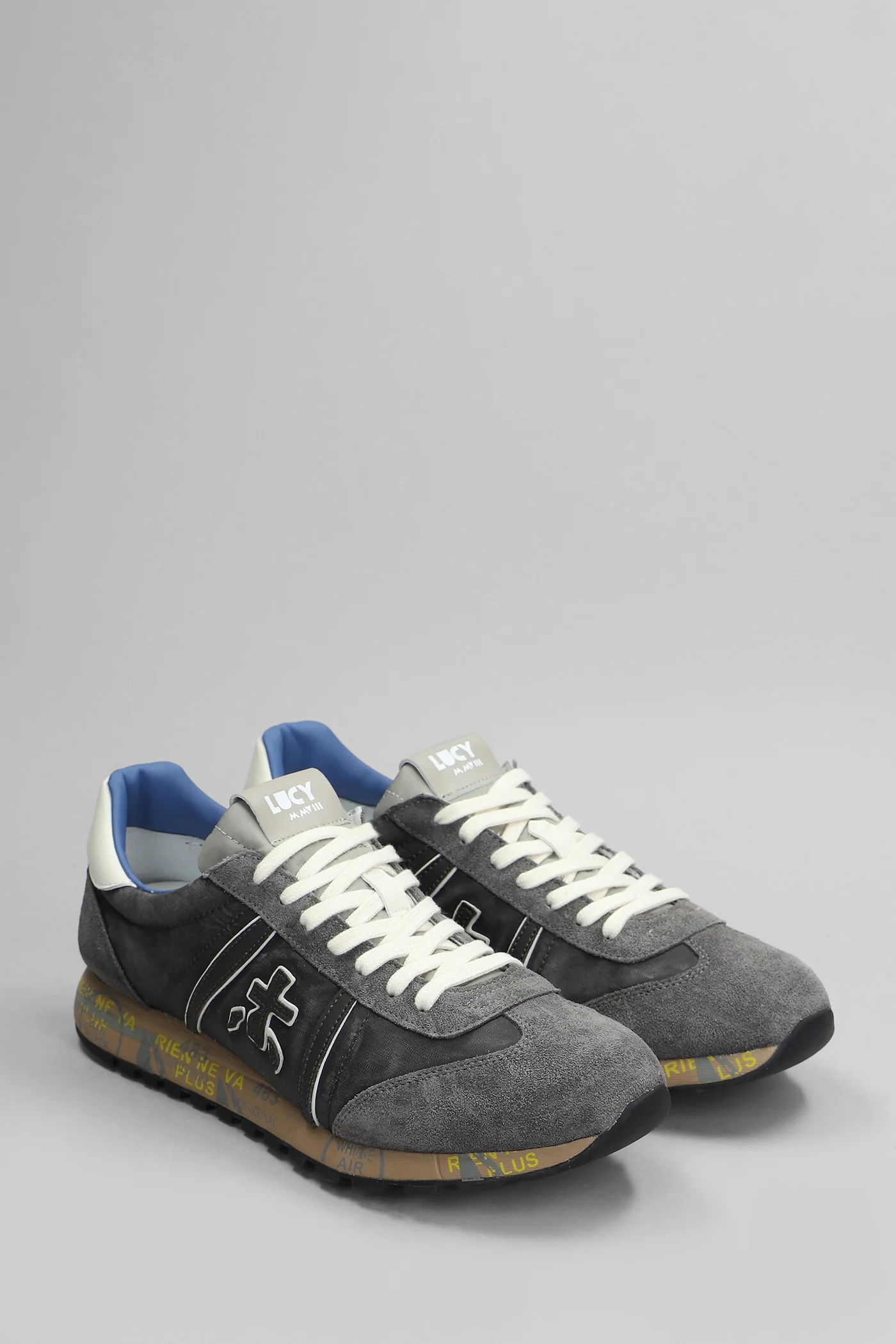 Lucy Sneakers in grey Suede and fabric - Image 2