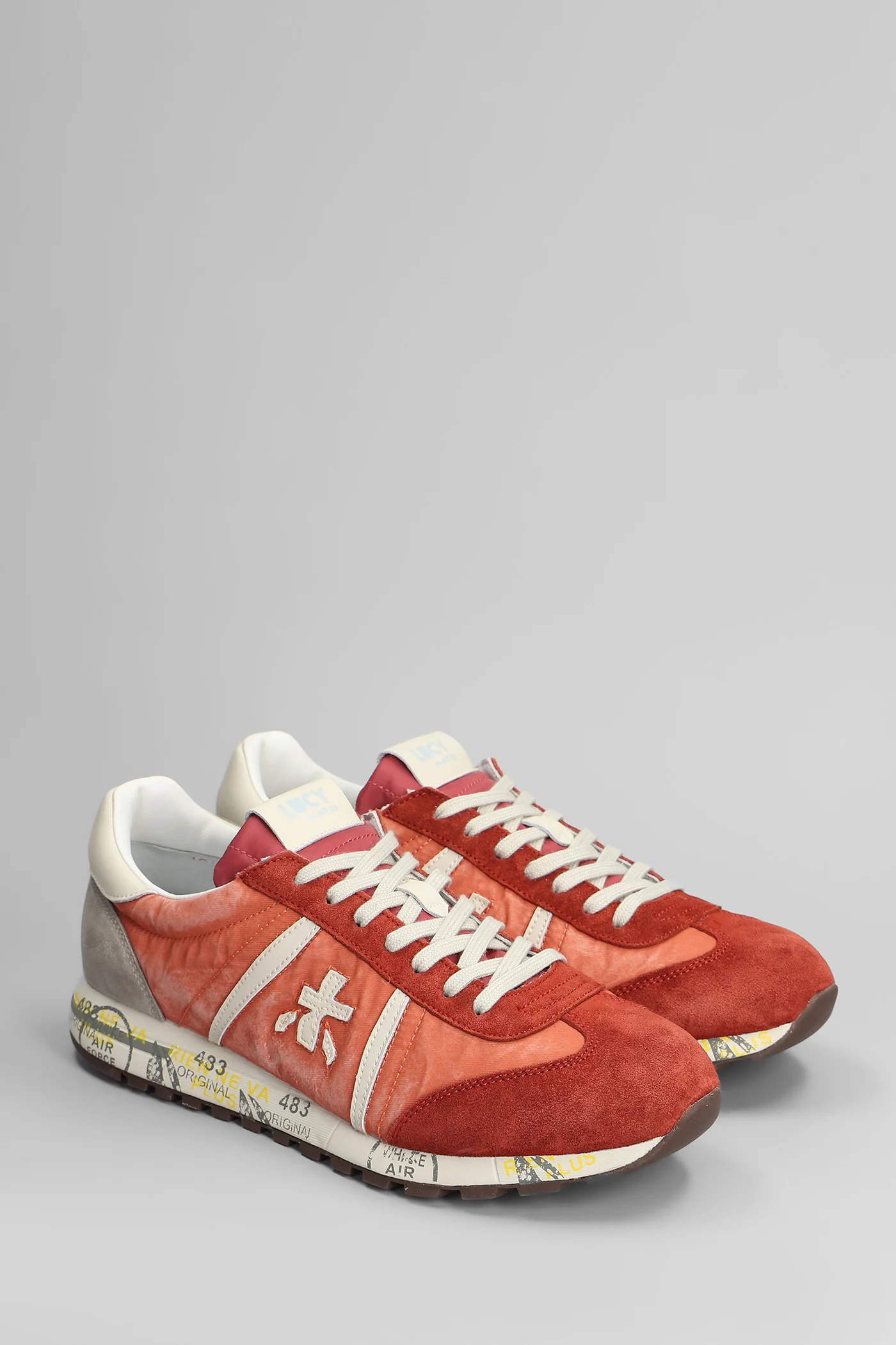 Lucy Sneakers in red Suede and fabric - Image 2
