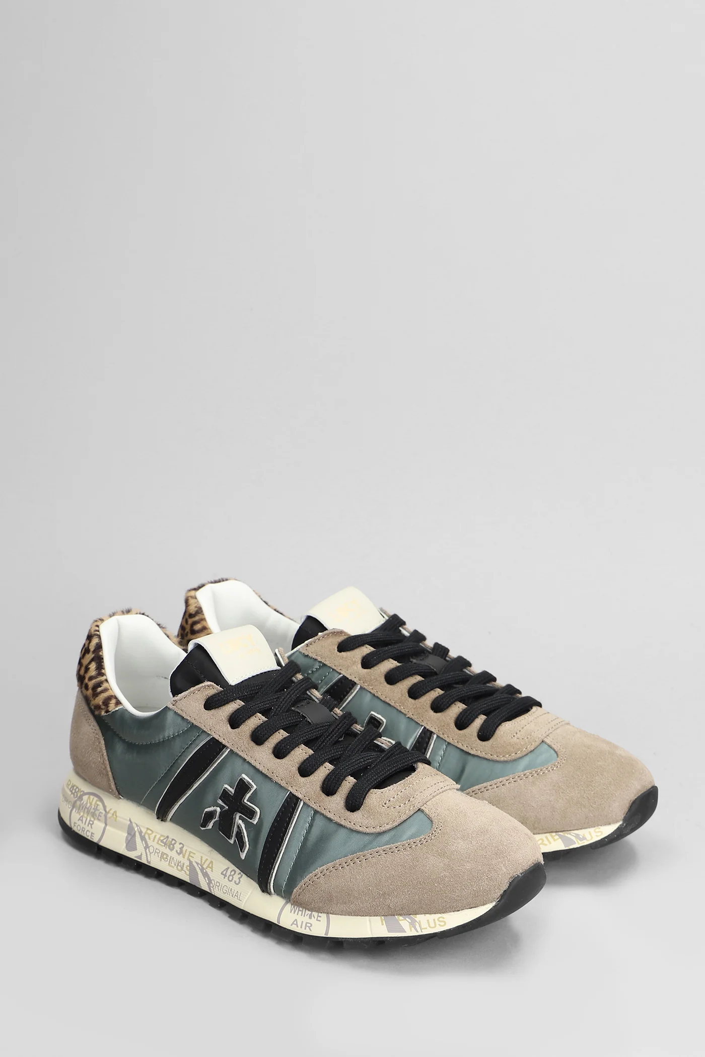 Lucy Sneakers in taupe Suede and fabric - Image 2