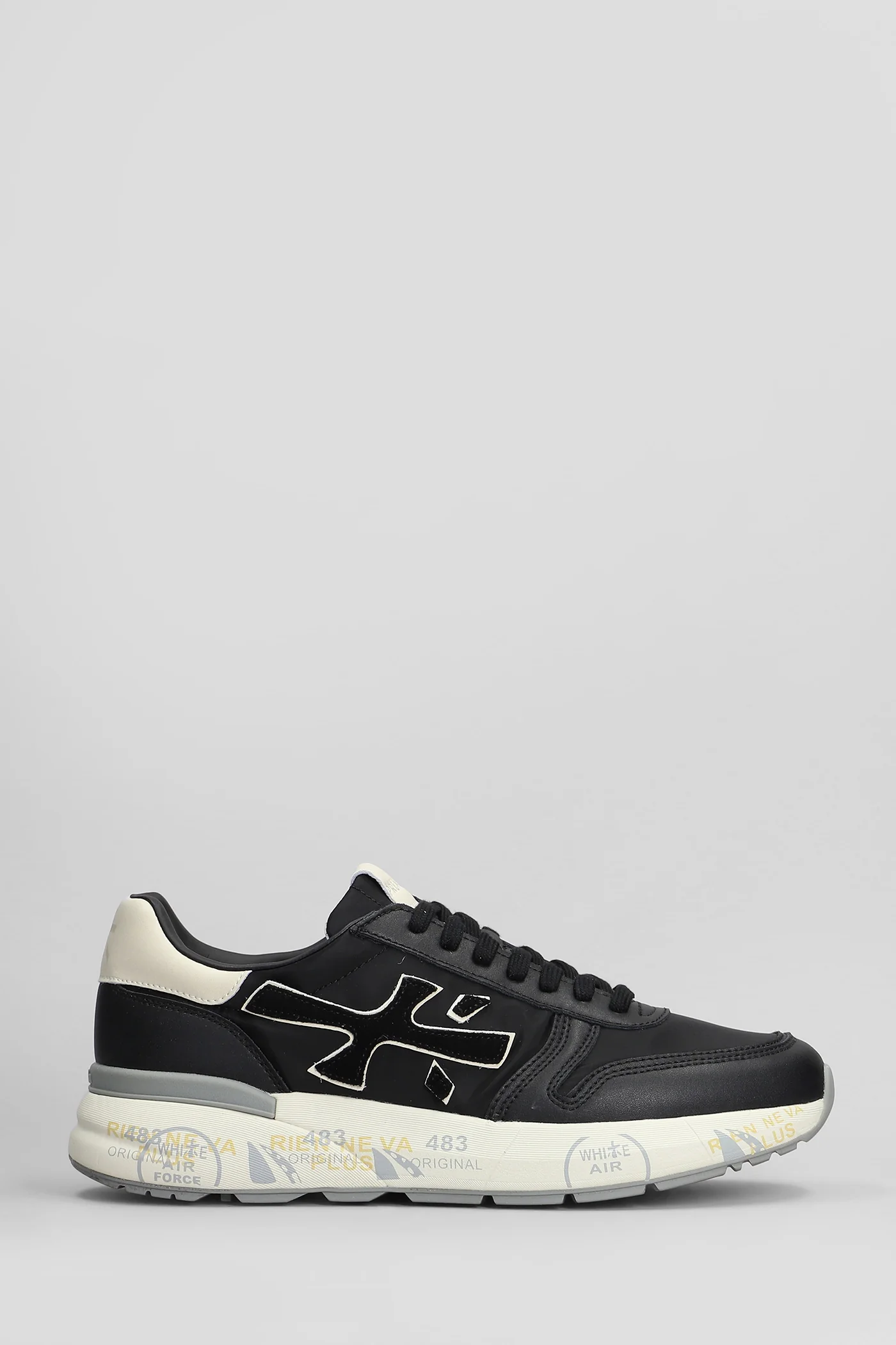 Mick Sneakers in black leather and fabric