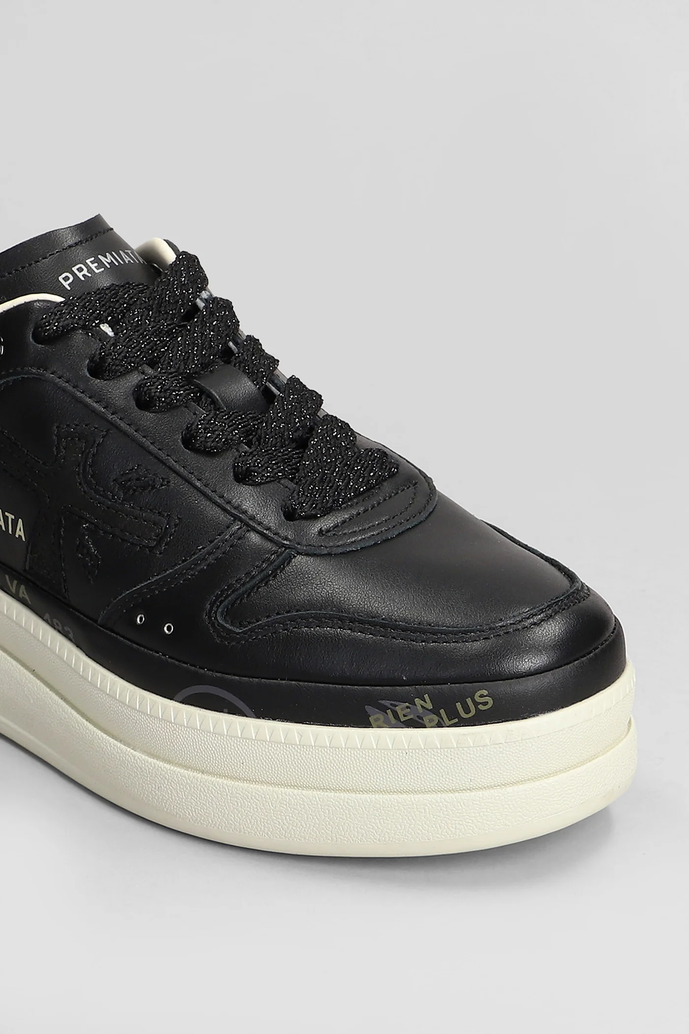 Micol Sneakers in black leather - Image 5