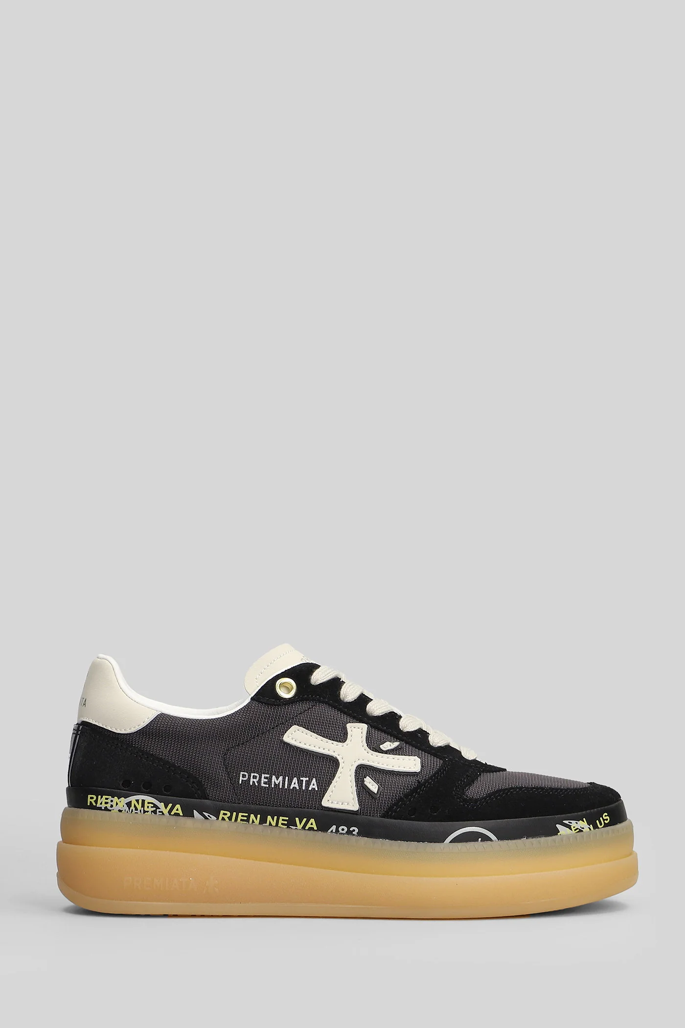 Micol Sneakers in black Suede and fabric
