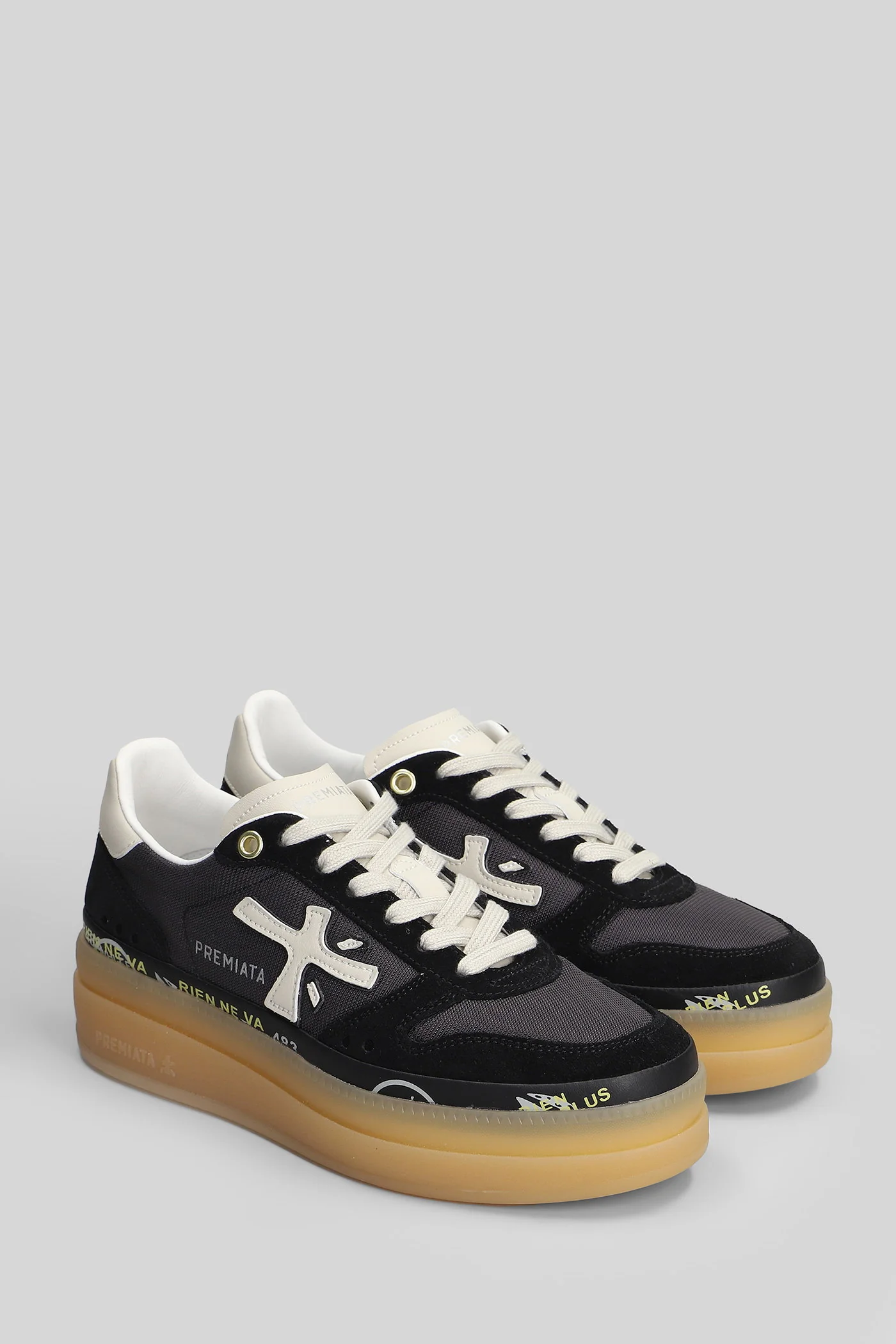 Micol Sneakers in black Suede and fabric - Image 2