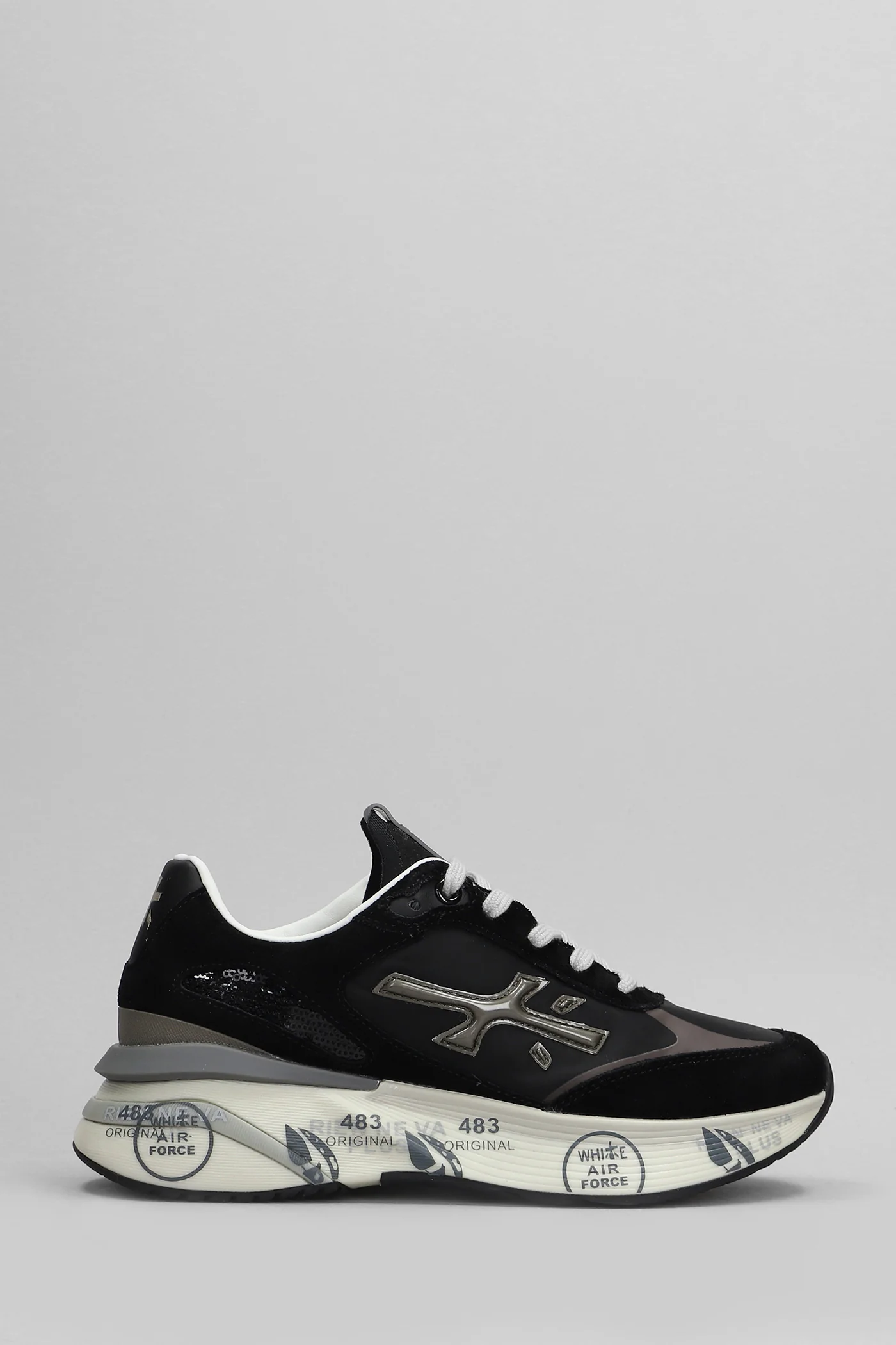 Moerun Sneakers in black Suede and fabric