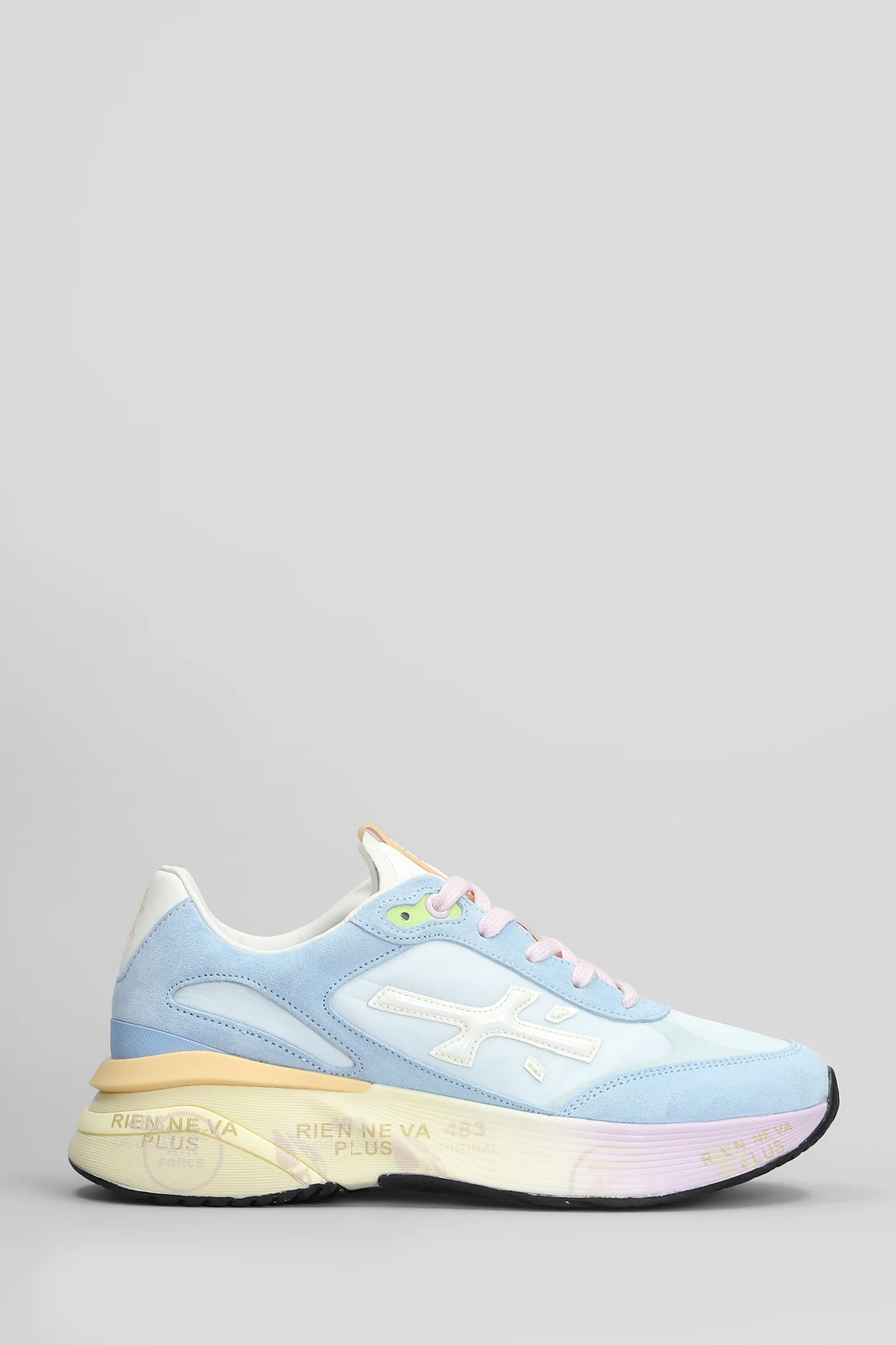 Moerun Sneakers in cyan Suede and fabric