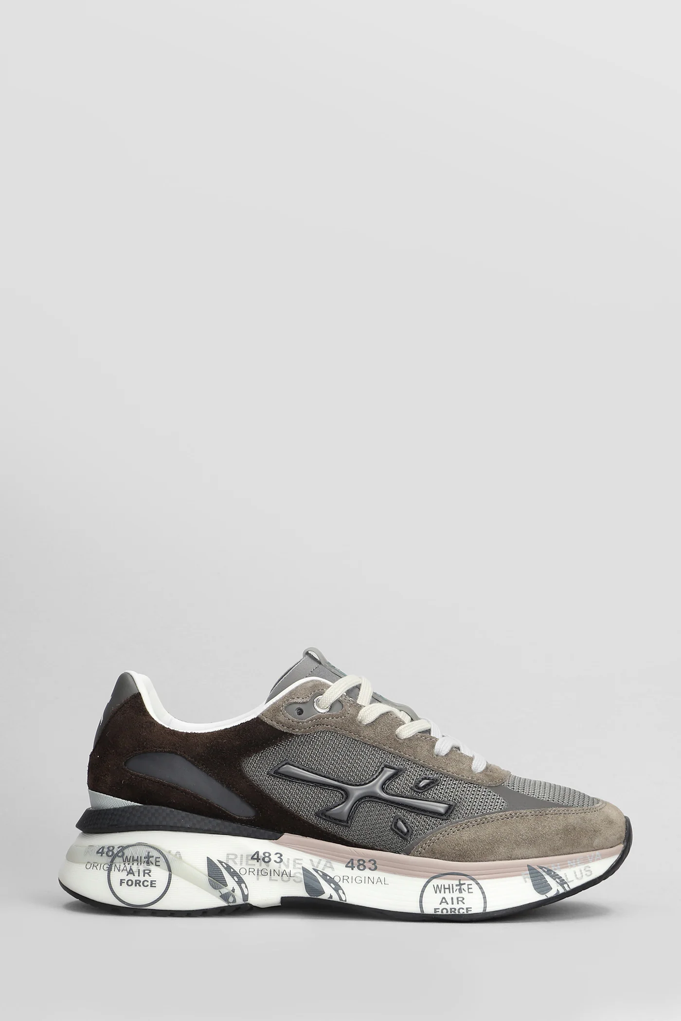 Moerun Sneakers in taupe Suede and fabric