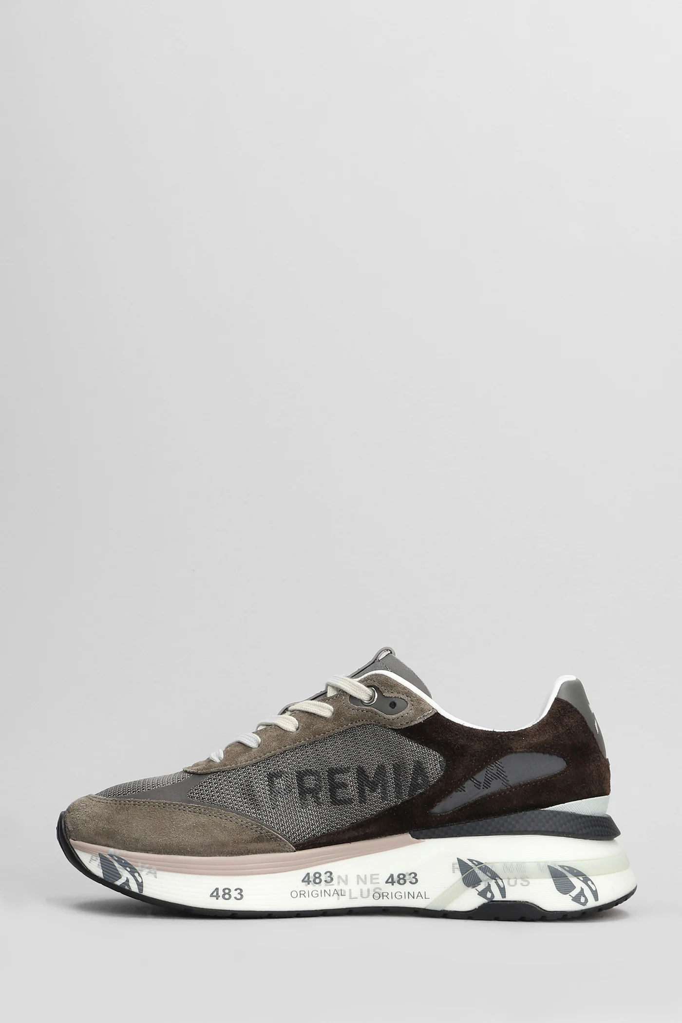 Moerun Sneakers in taupe Suede and fabric - Image 3