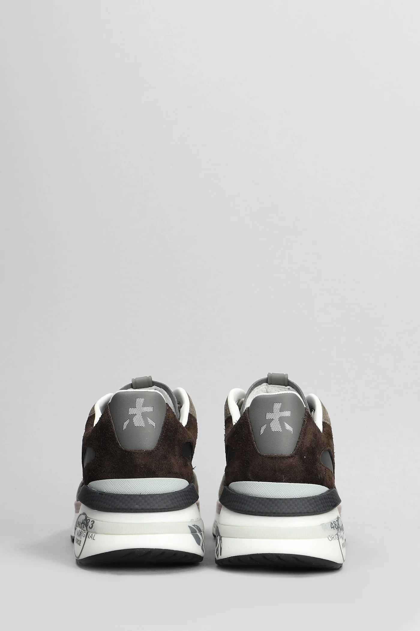 Moerun Sneakers in taupe Suede and fabric - Image 4