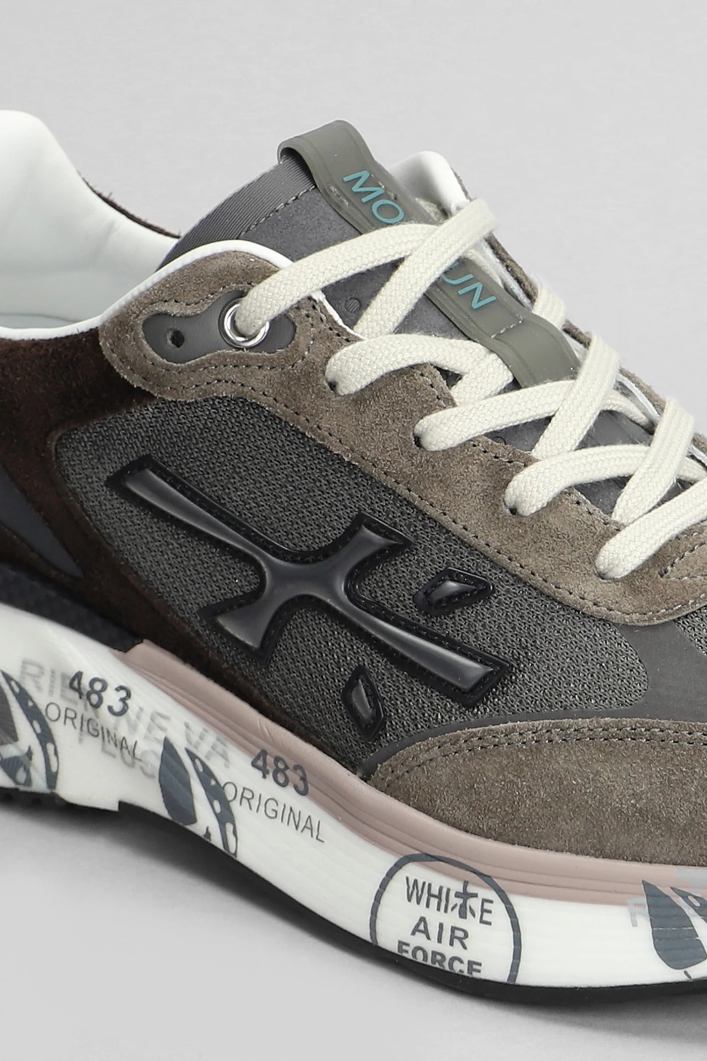 Moerun Sneakers in taupe Suede and fabric - Image 5