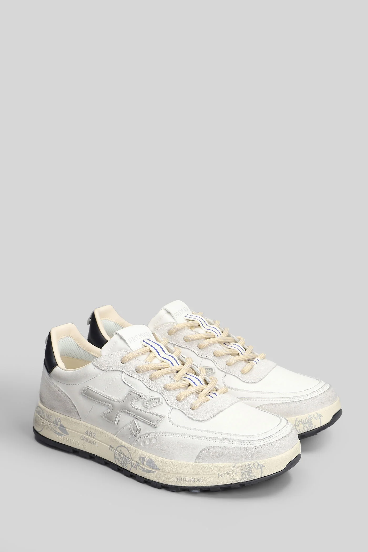 Nous Sneakers in white Suede and fabric - Image 2