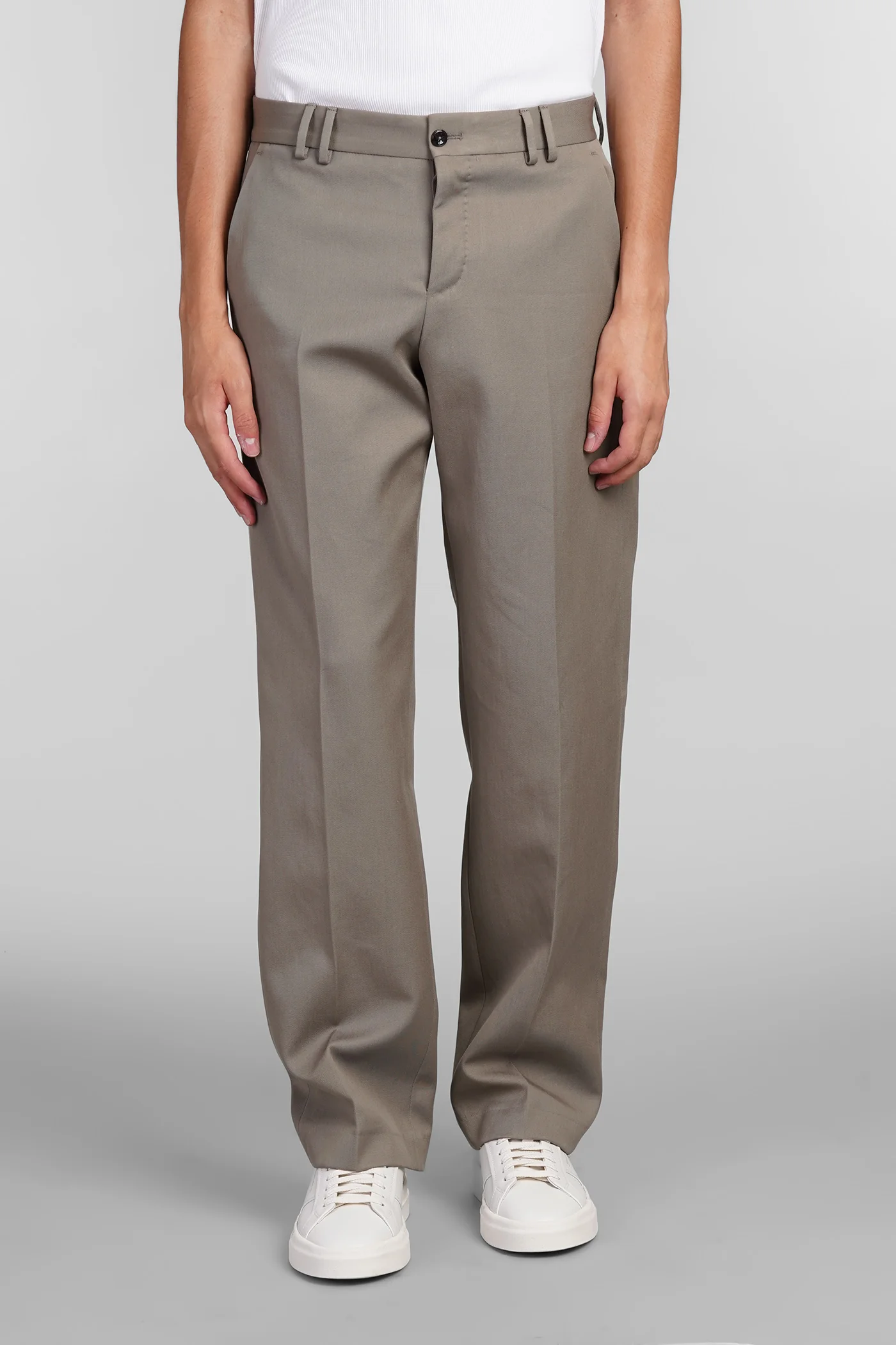 Pants in taupe cotton