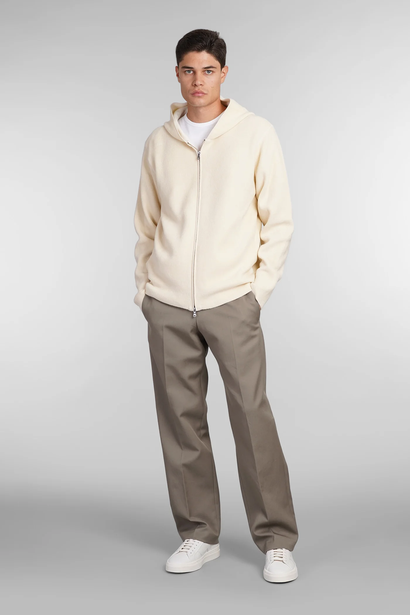 Pants in taupe cotton - Image 2