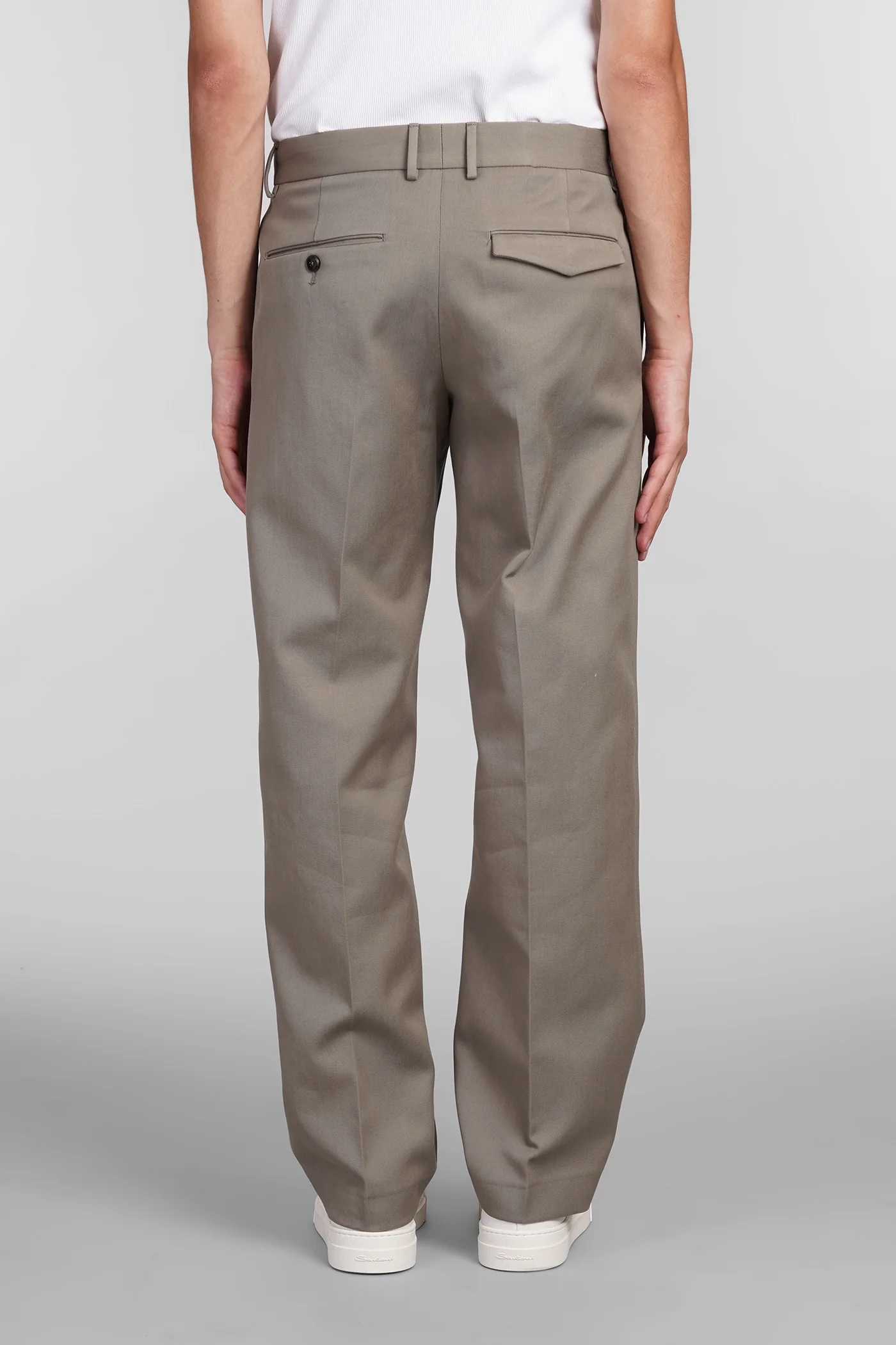 Pants in taupe cotton - Image 3