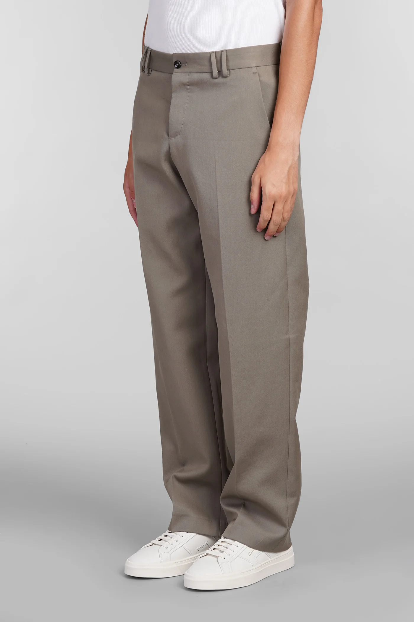 Pants in taupe cotton - Image 4