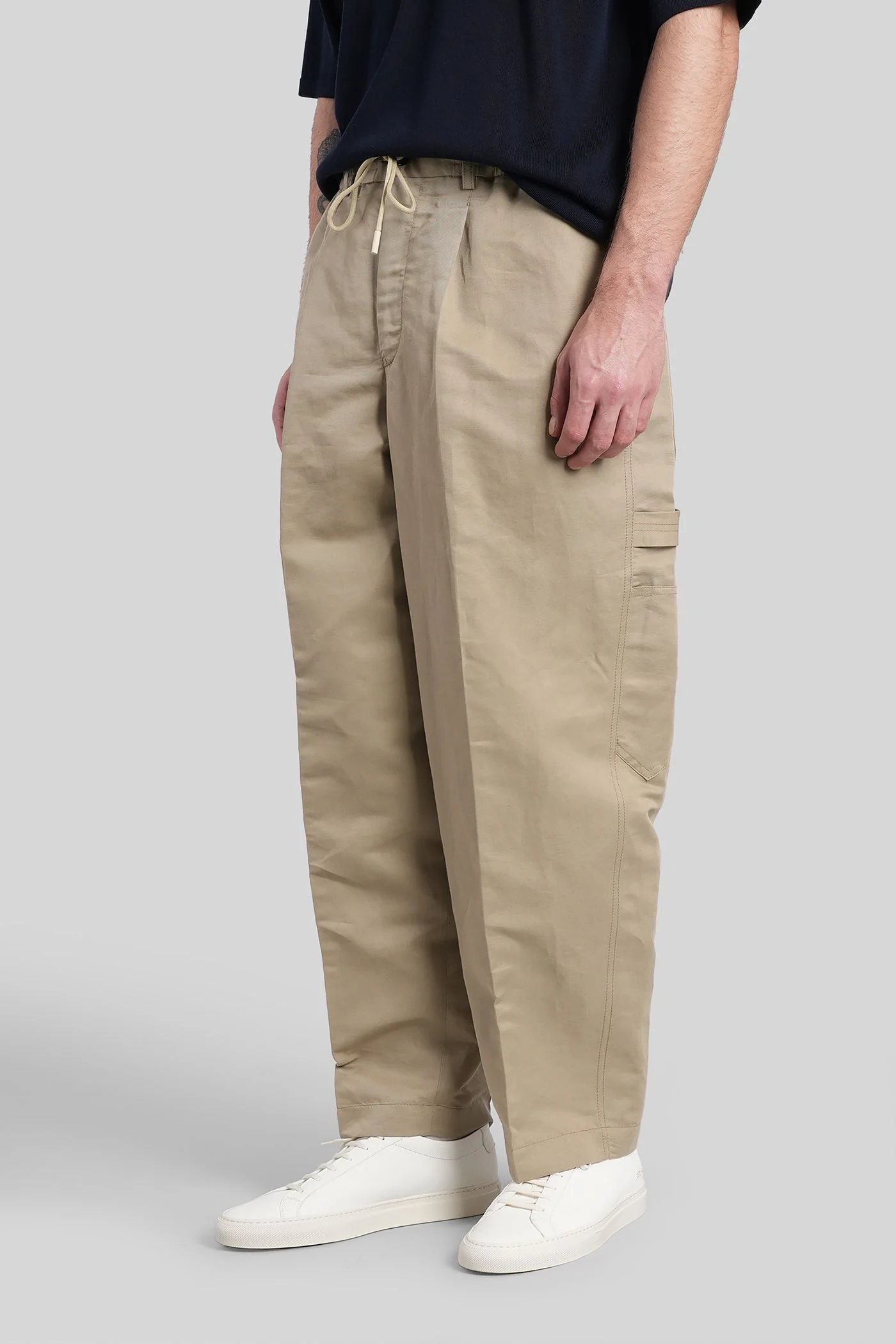 Pu38 Pants in beige linen - Image 4