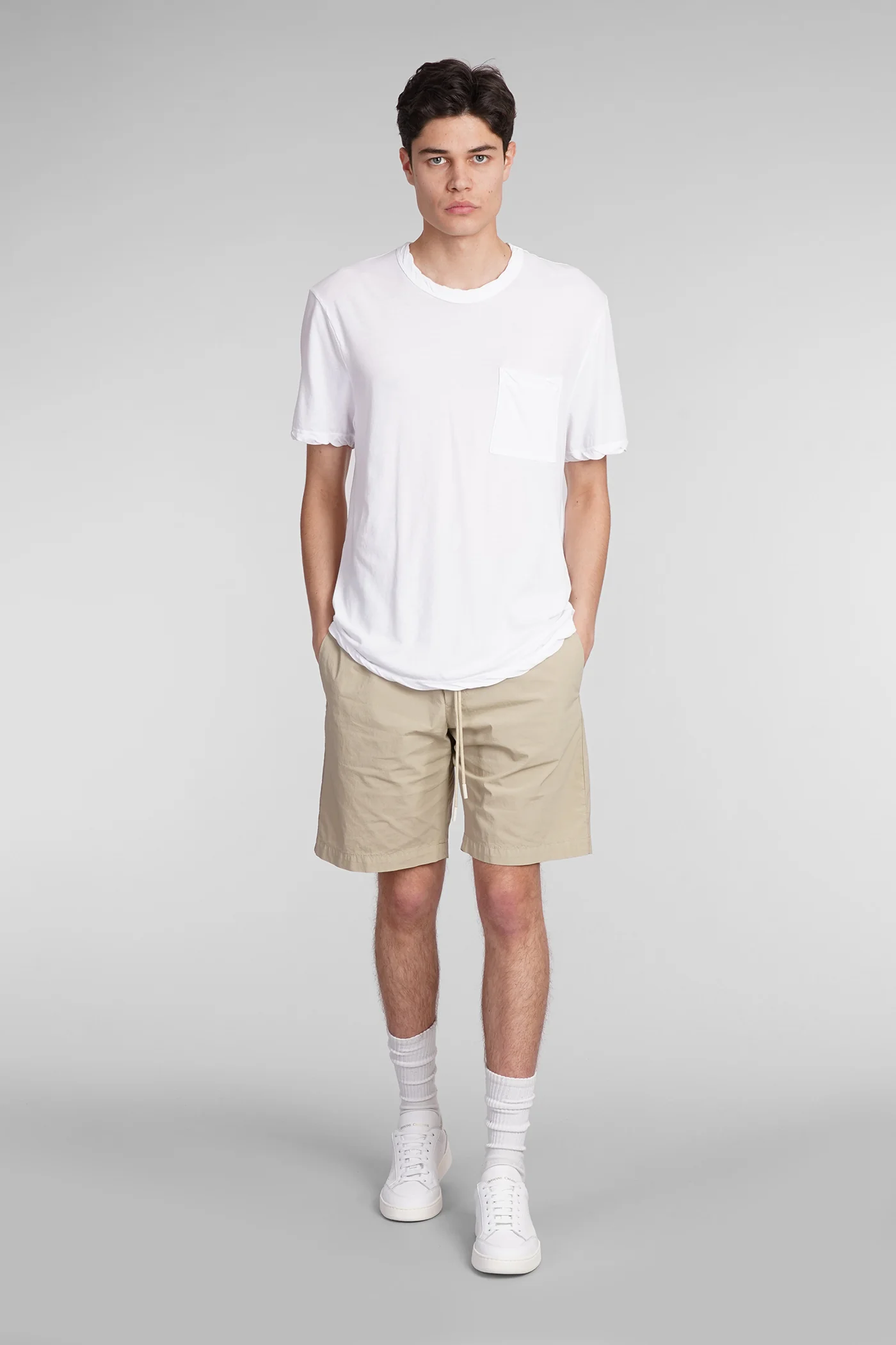 Shorts in beige cotton - Image 2