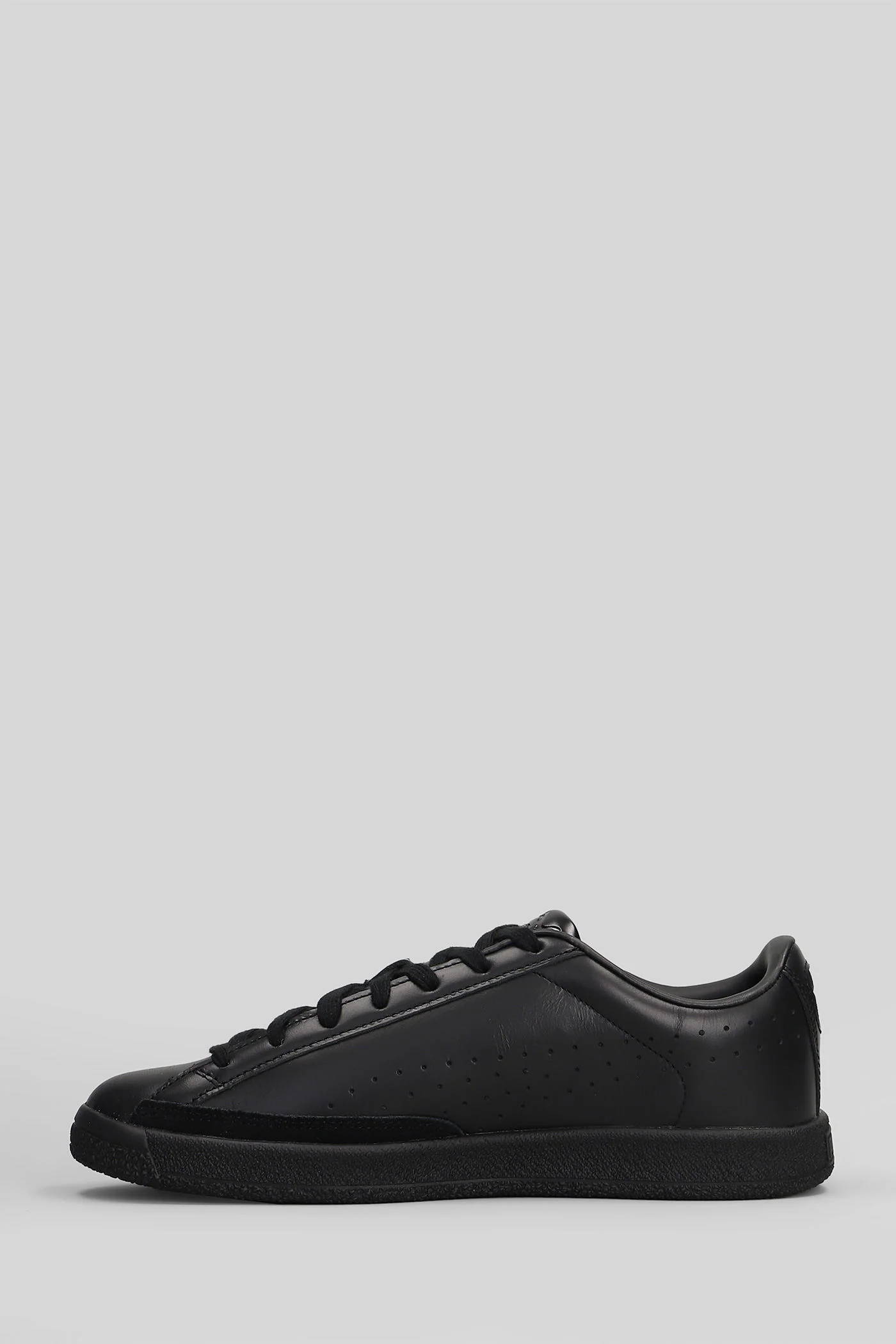 Court Sneakers in black leather - Image 3