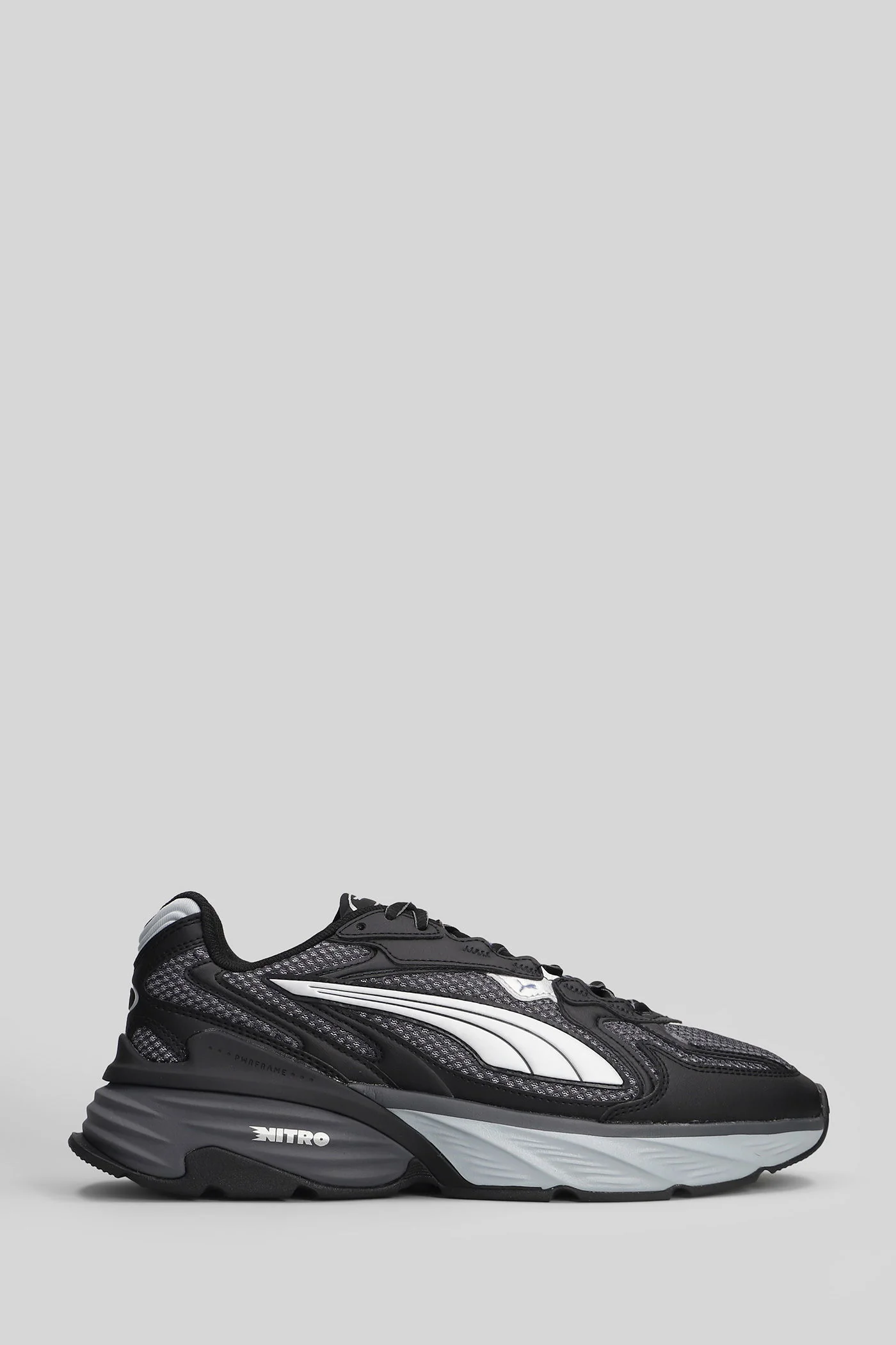Fade Nitro Ls Sneakers in black leather and fabric