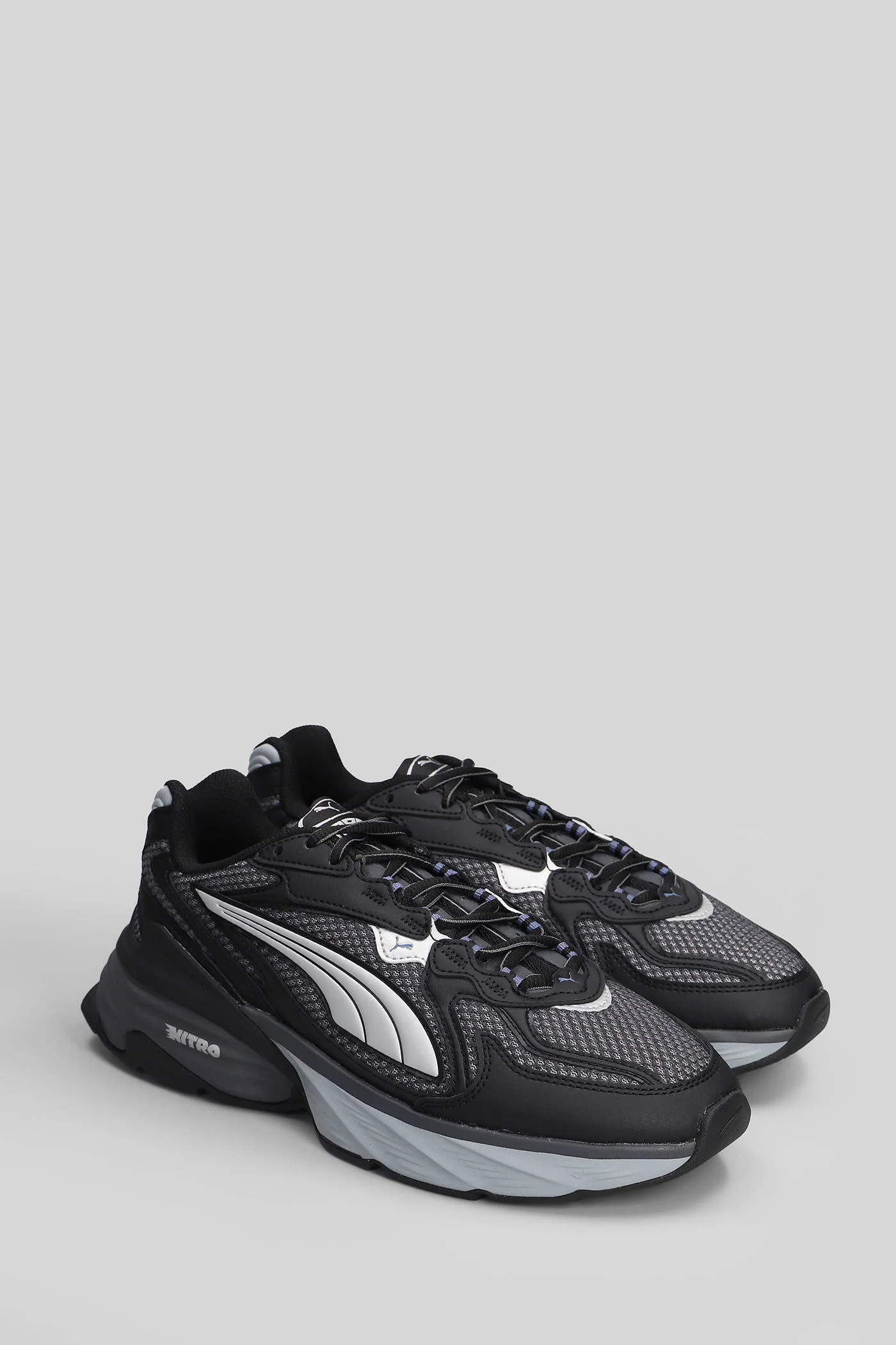 Fade Nitro Ls Sneakers in black leather and fabric - Image 2