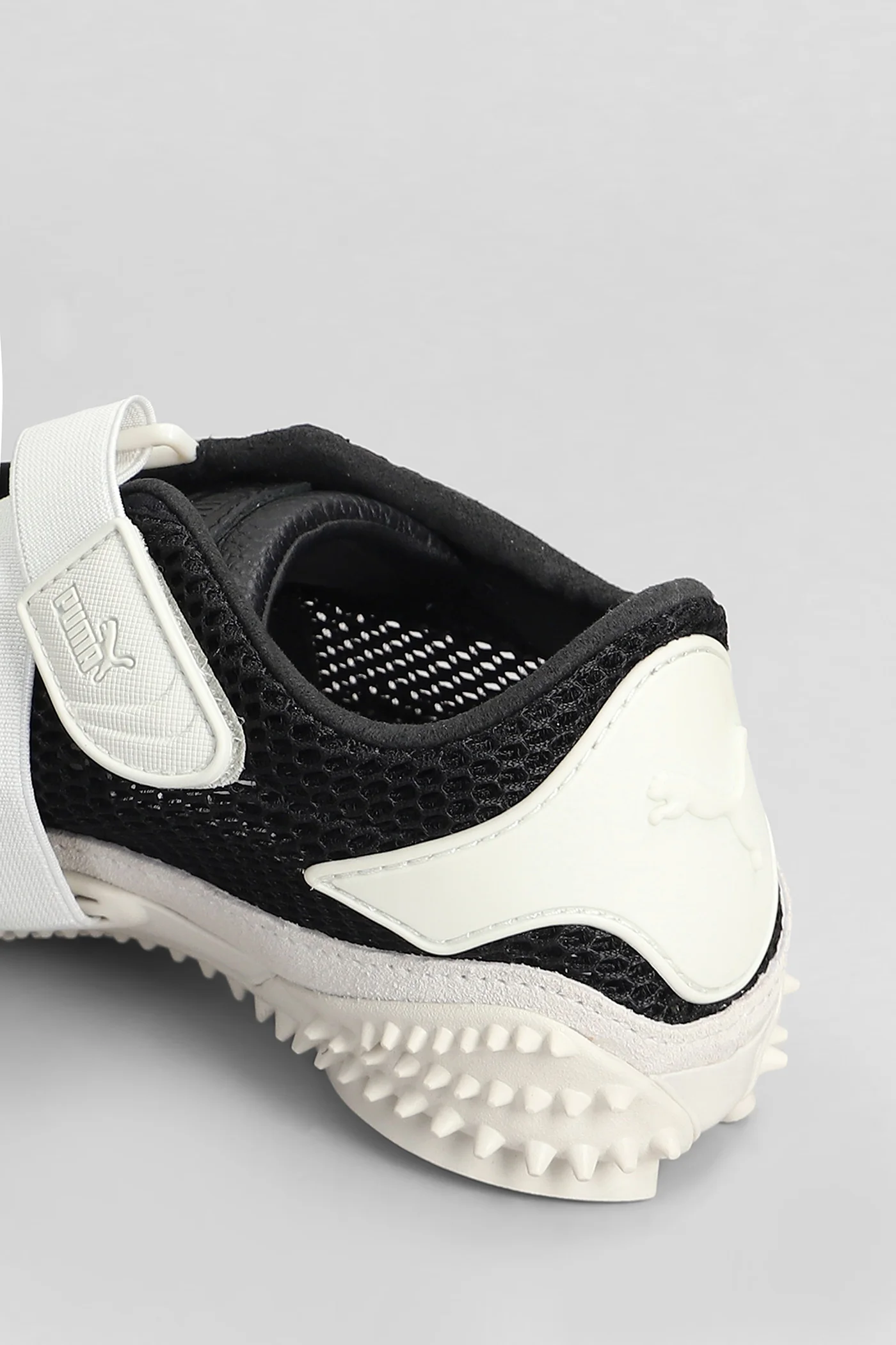 Mostro Mesh Sneakers in black leather and fabric - Image 5