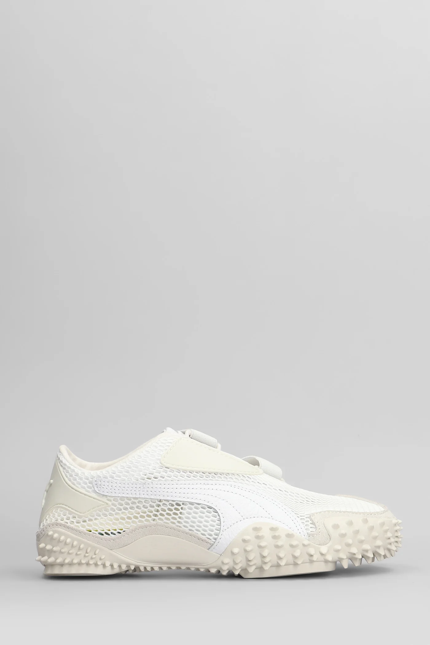 Mostro Mesh Sneakers in white leather and fabric