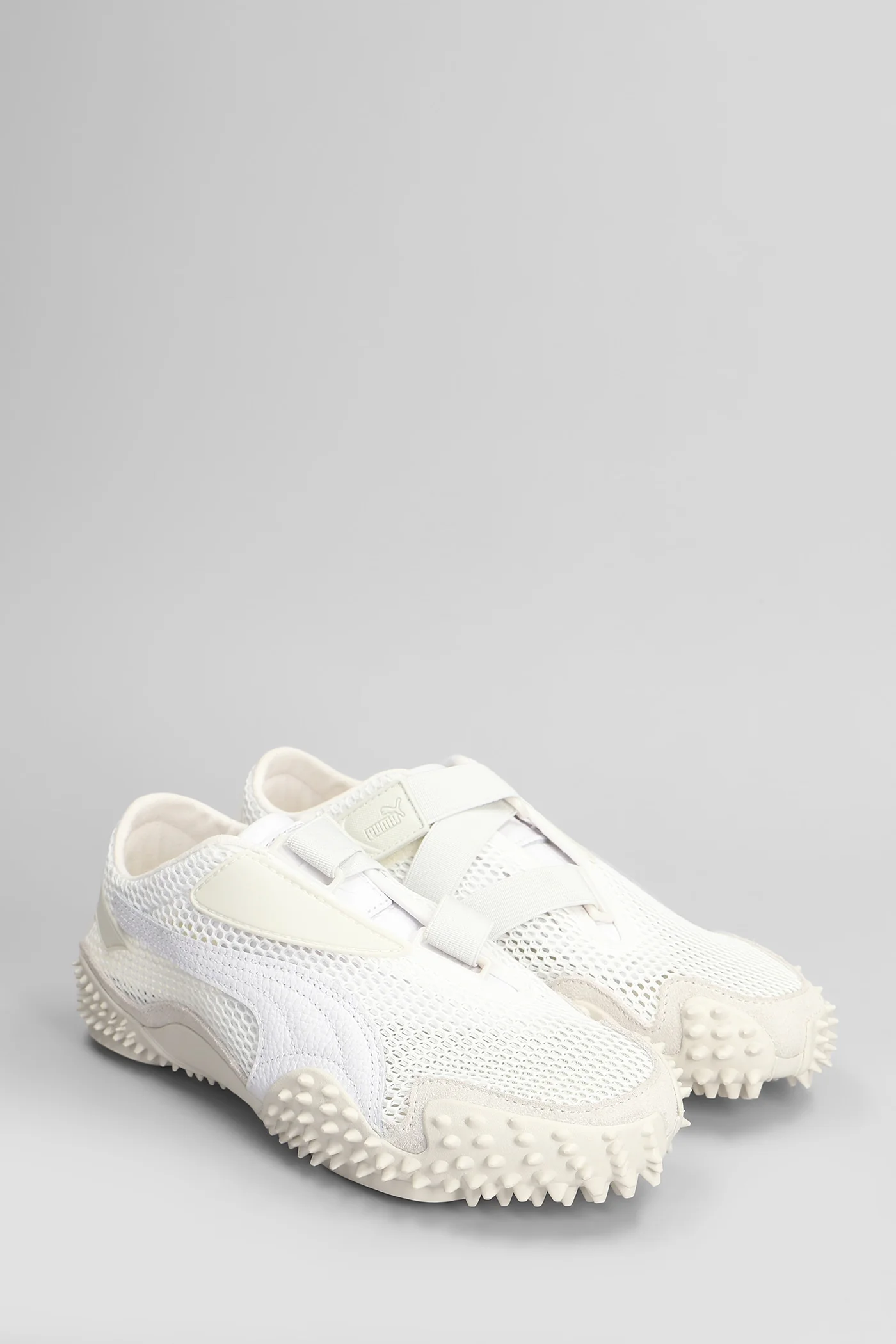Mostro Mesh Sneakers in white leather and fabric - Image 2