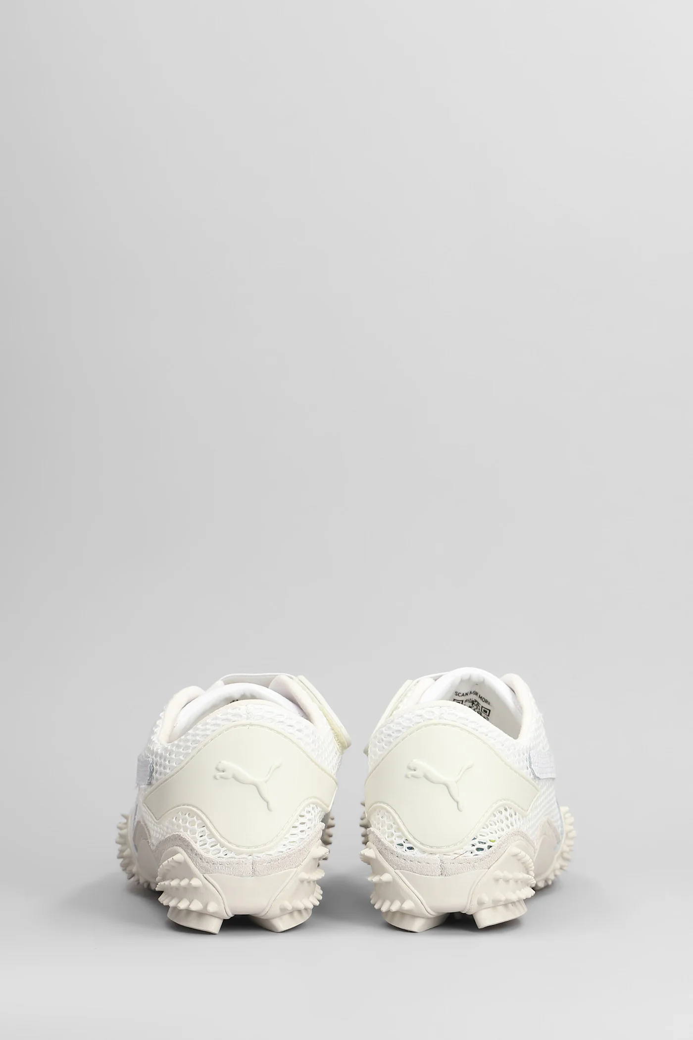 Mostro Mesh Sneakers in white leather and fabric - Image 4