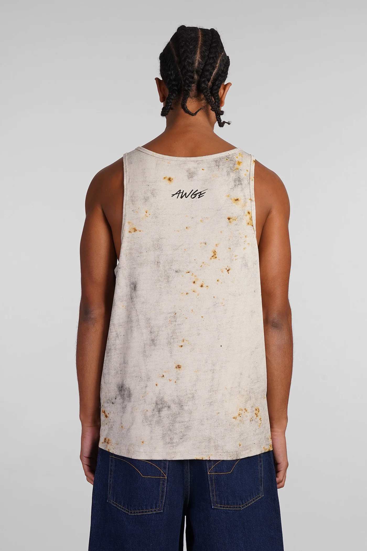 Putty-AOP tank Top in beige polyester - Image 3