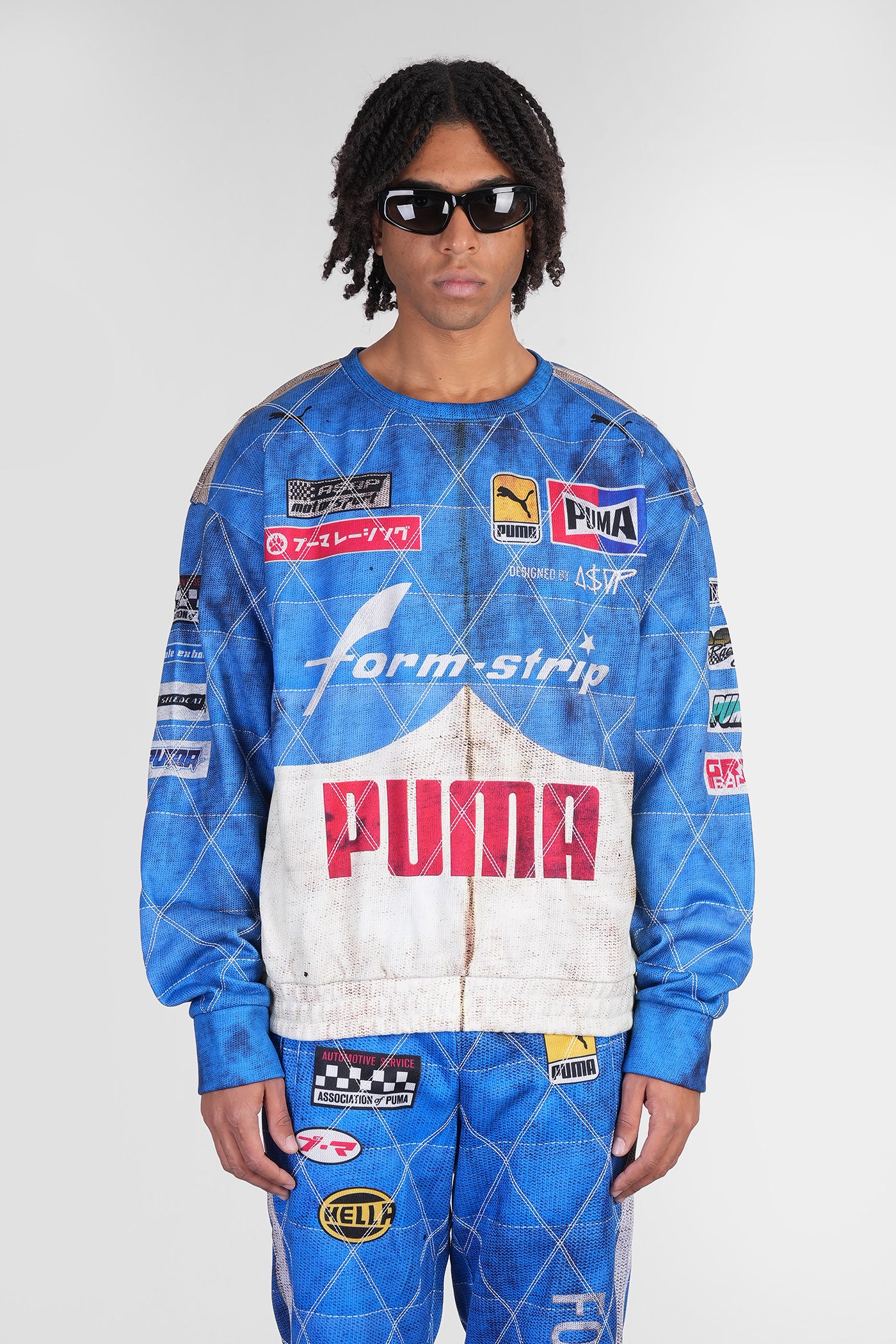 Quilt Sweatshirt Sweatshirt in blue polyester