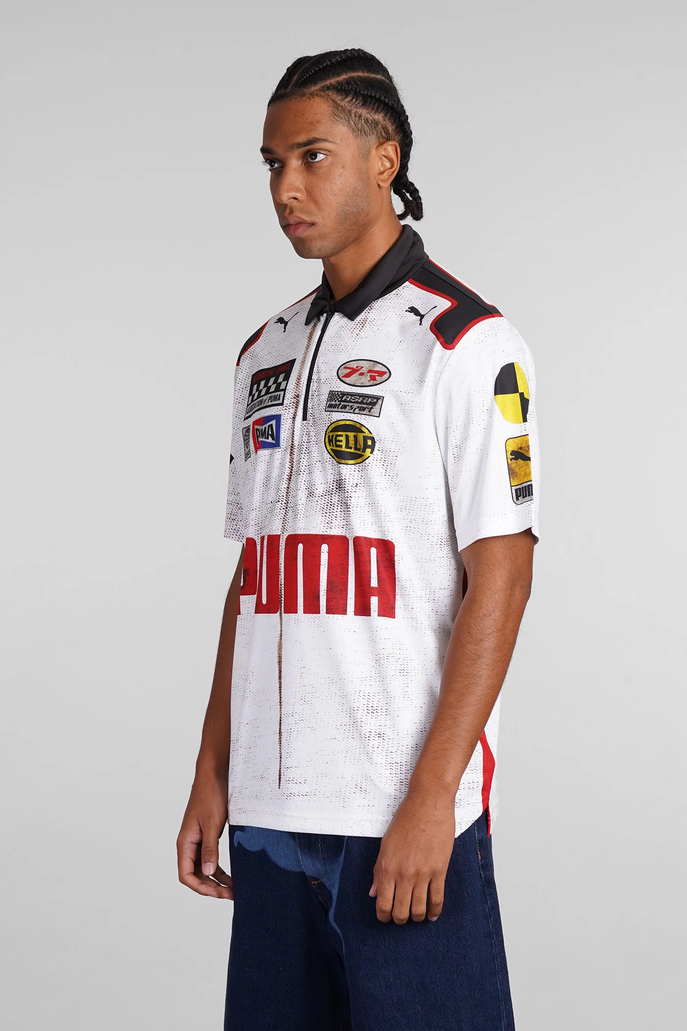 Team Zip Polo Polo in white polyester - Image 4