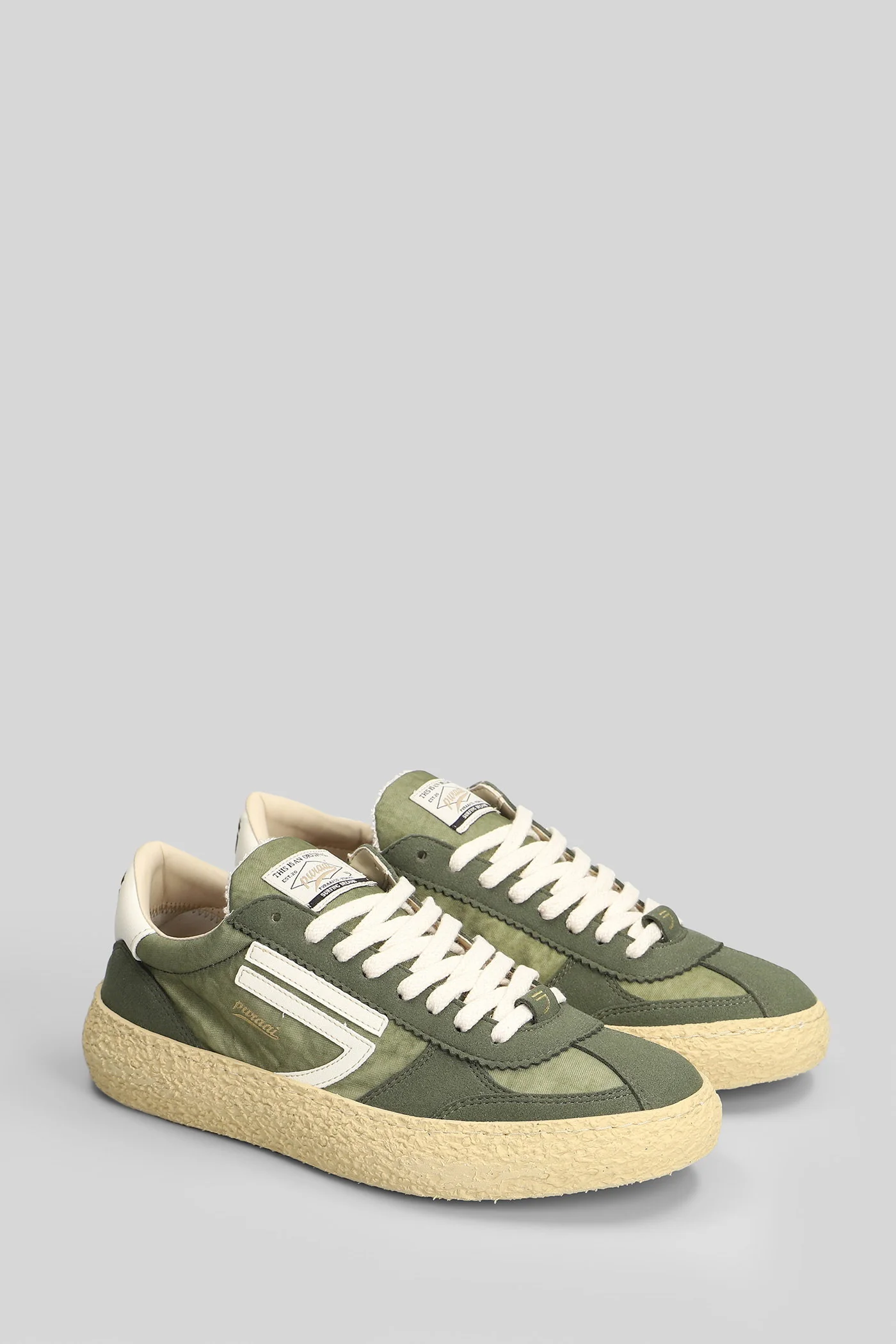 1.01 Vintage Sneakers in green Suede and fabric - Image 2