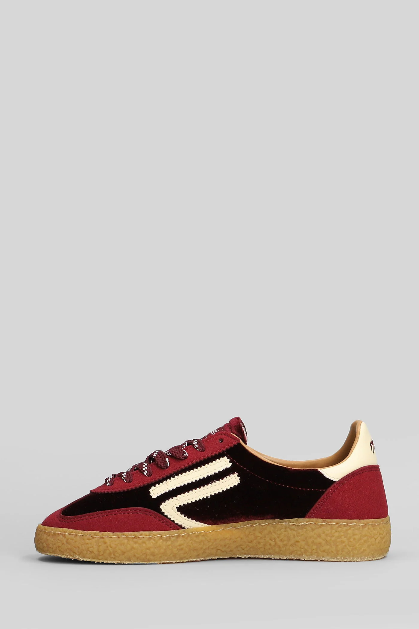 Sneakers in bordeaux Suede and fabric - Image 3