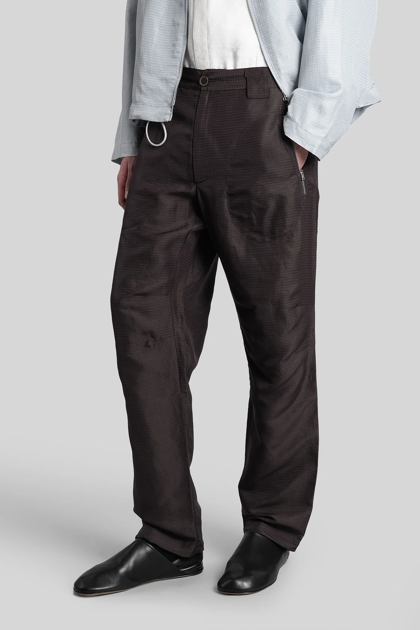 Pants in brown silk - Image 4
