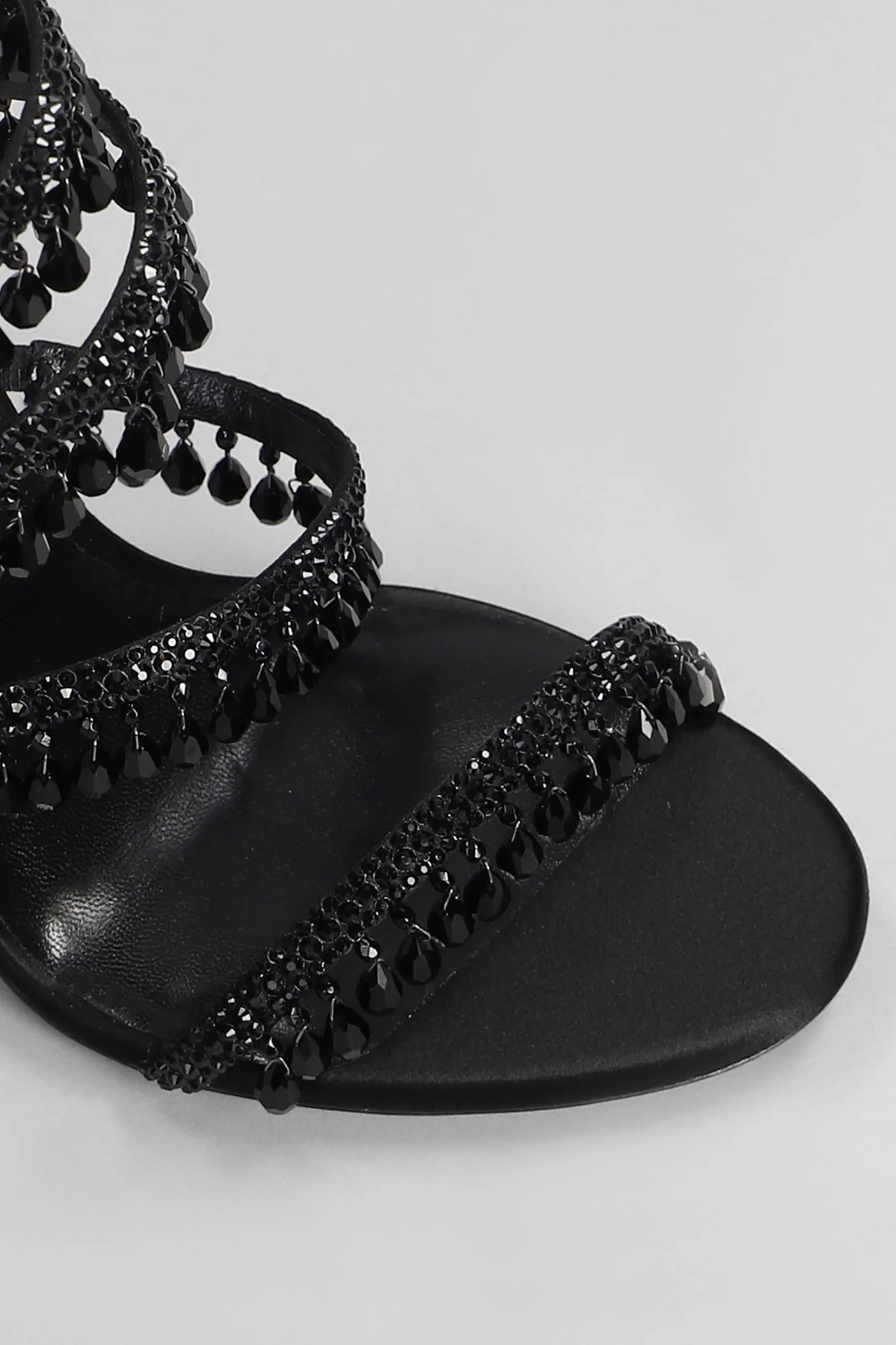 Chandelier Sandals in black satin - Image 5