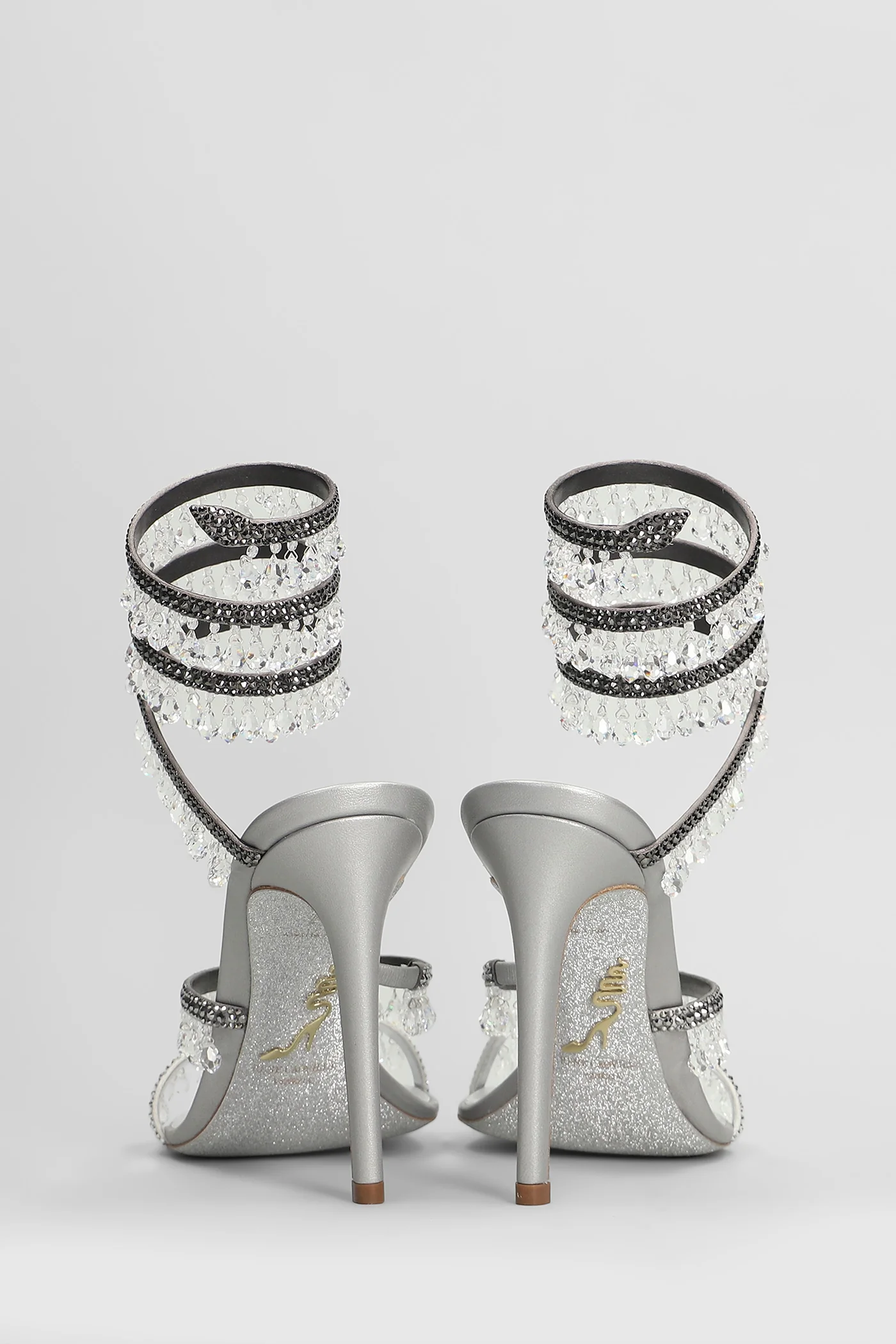 Chandelier Sandals in silver leather - Image 4