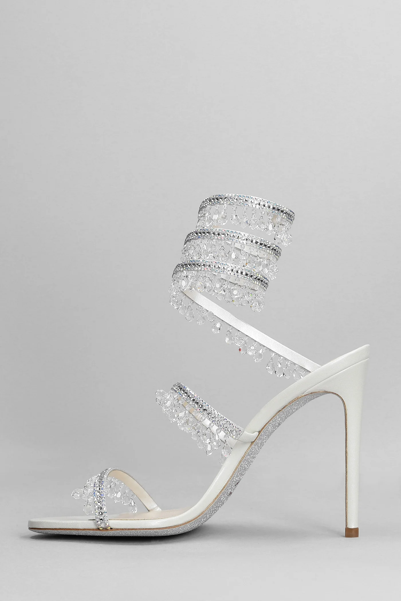 Chandelier Sandals in white satin - Image 3