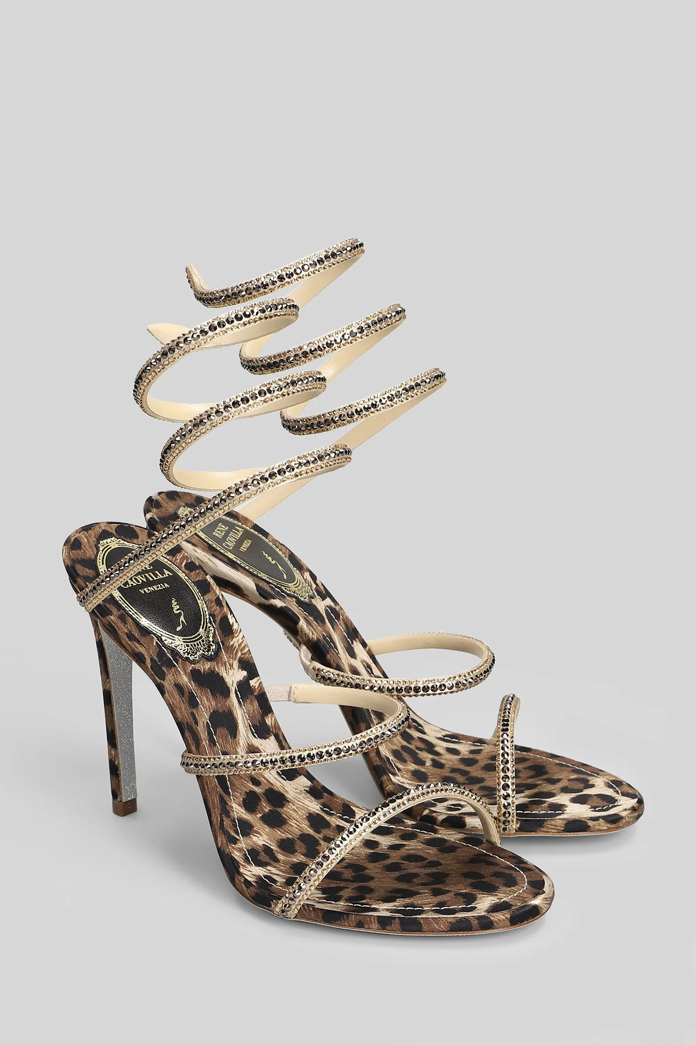 Cleo Sandals in beige satin - Image 2