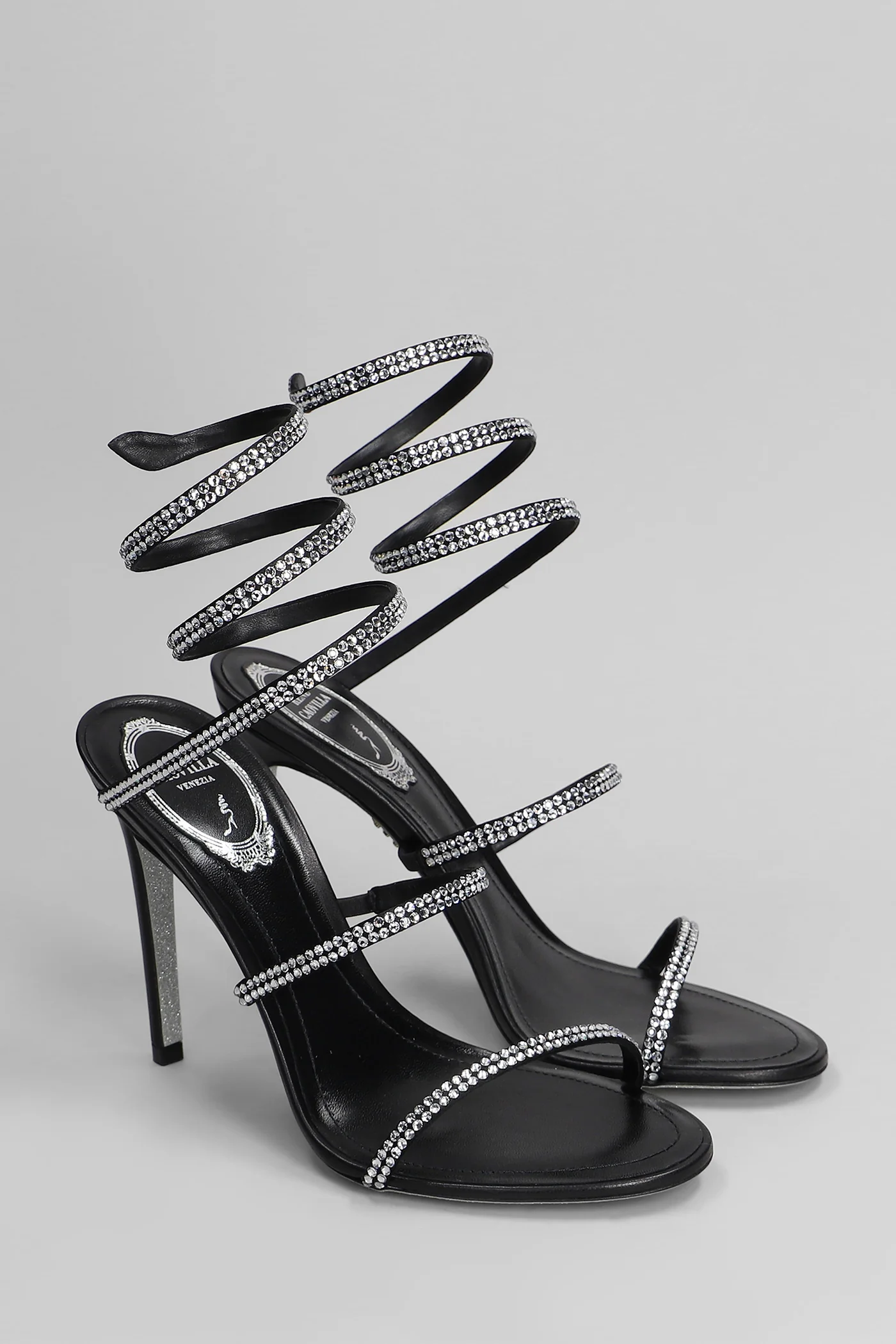 Cleo Sandals in black leather - Image 2