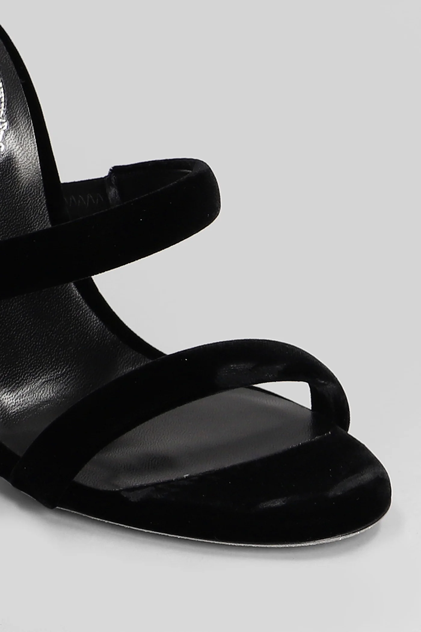 Cleo Sandals in black velvet - Image 5