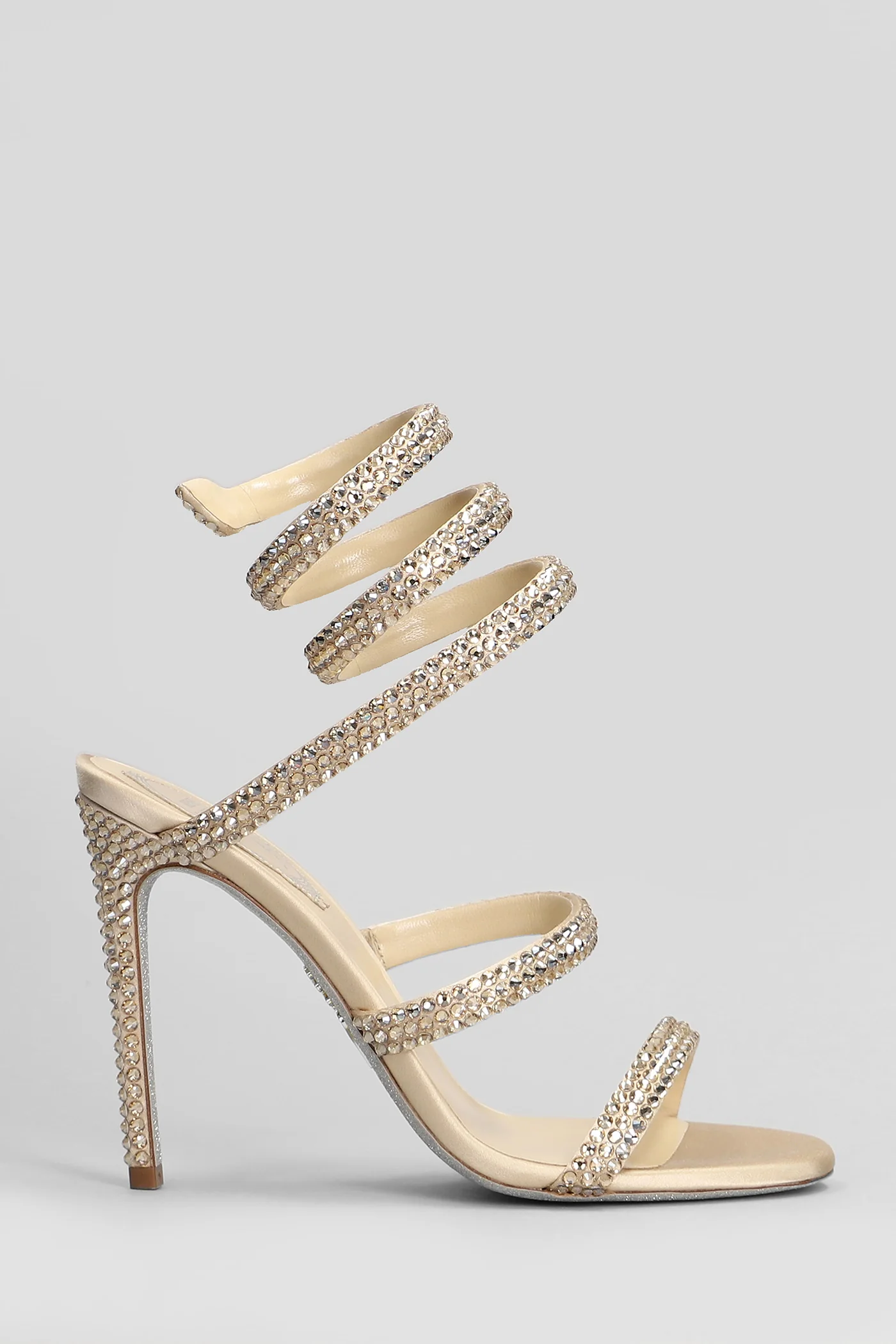 Cleo Sandals in gold satin